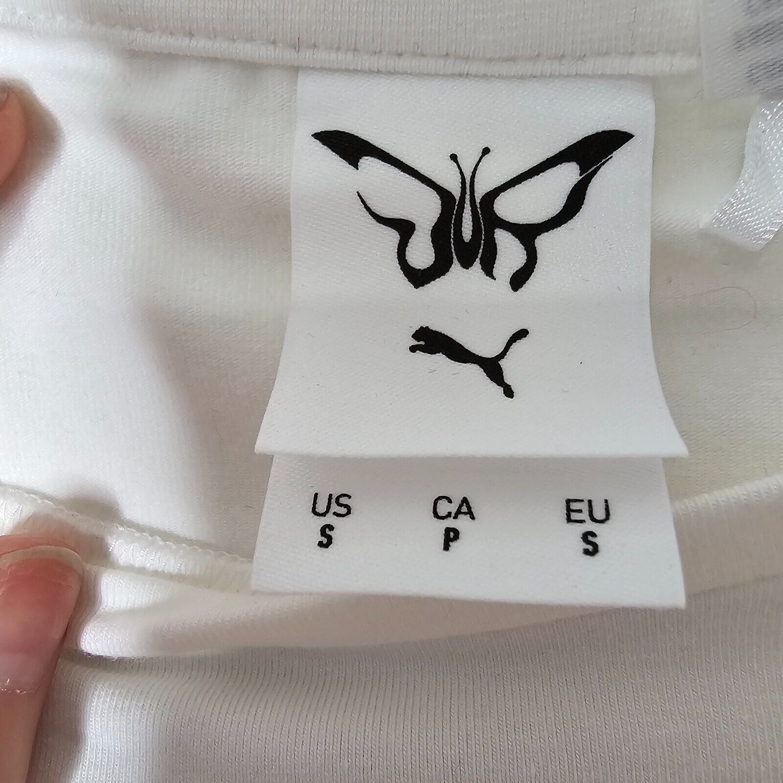 Puma Puma X Dua Lipa White Butterfly Hologram Graphic Crop Tee SM Size S / US 4 / IT 40 - 3 Thumbnail