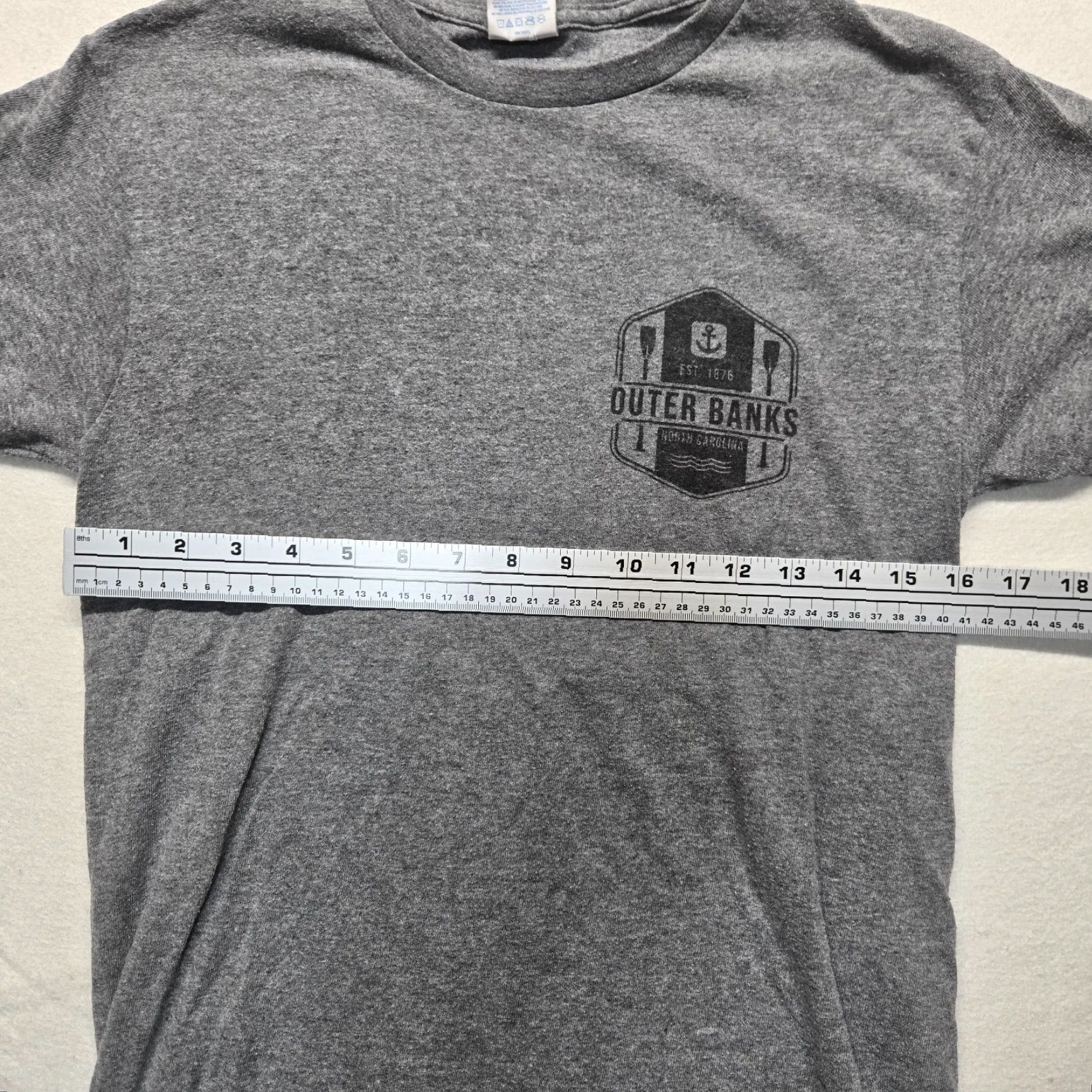 Gildan Gildan OBX Shirt Mens S Gray Short Sleeve Outer Banks T Shirt Small Size S T-Shirt Size US S / EU 44-46 / 1 - 5 Thumbnail