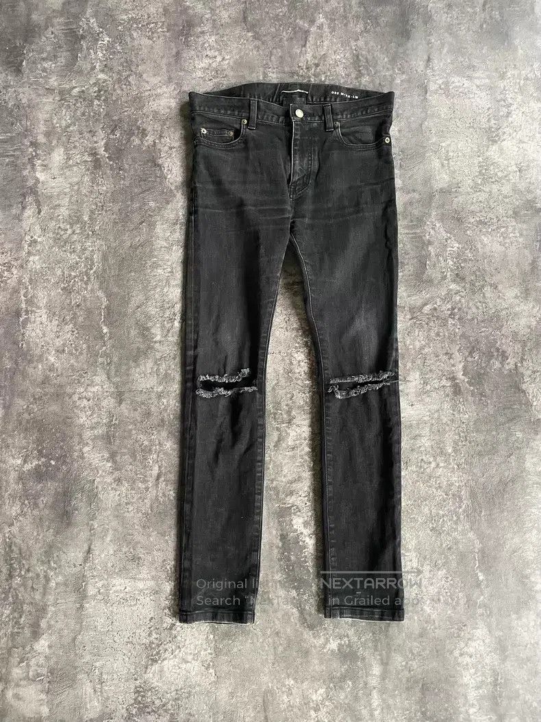 Saint Laurent Paris Saint Laurent Paris Double Knee Cut-out Destroyed Denim Pa Size US 30 / EU 46 - 1 Thumbnail