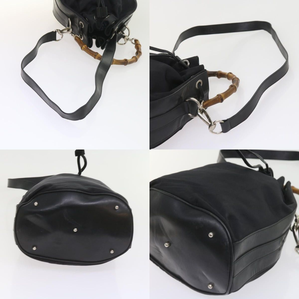 Gucci GUCCI Bamboo Shoulder Bag Nylon Black Size ONE SIZE - 10 Thumbnail
