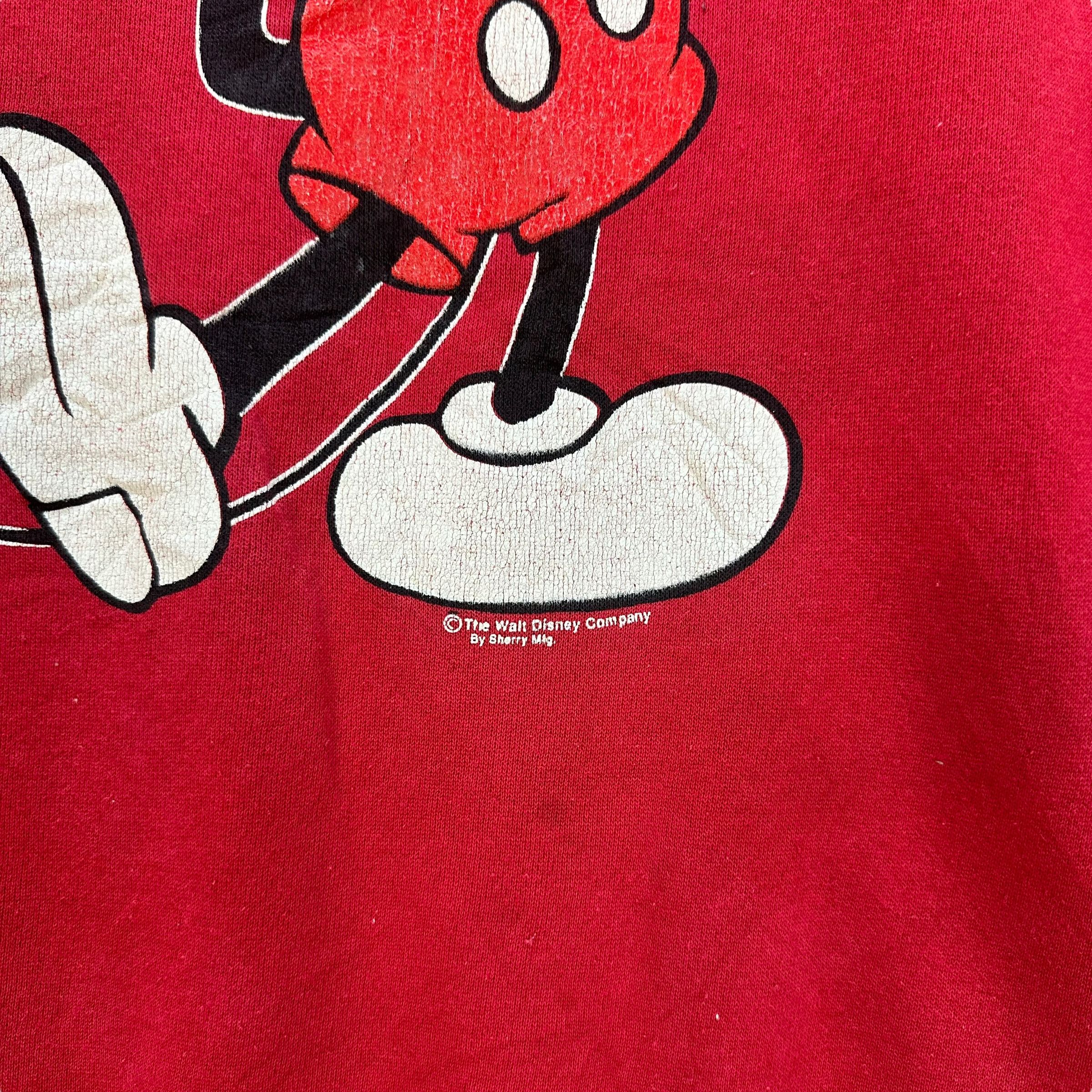 Mickey Mouse VINTAGE MICKEY MOUSE MIRROR PRINT RED SWEATSHIRTS #8049-198 Size US L / EU 52-54 / 3 - 4 Thumbnail