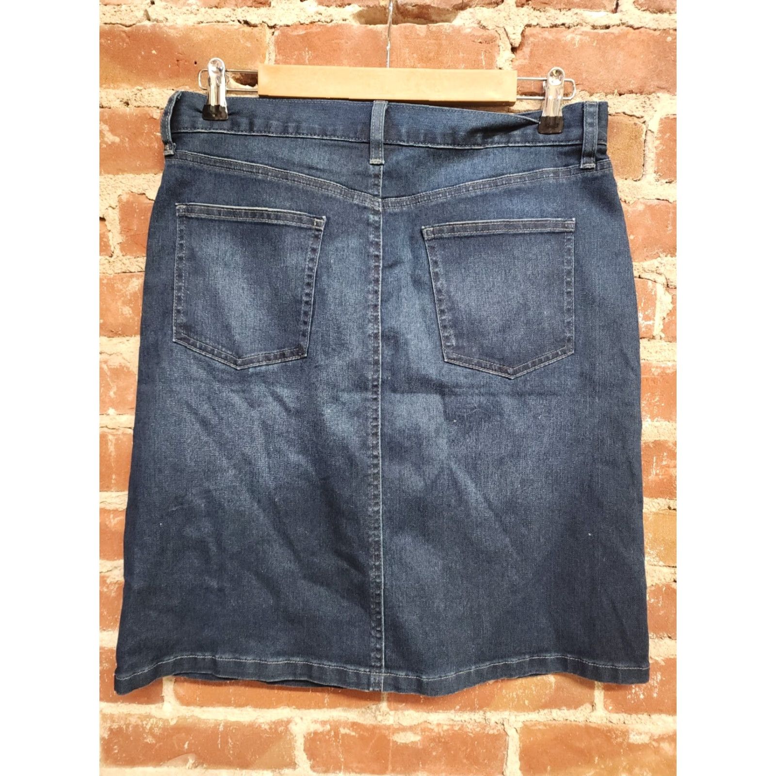 Uniqlo Uniqlo Womens Denim Skirt High Waisted Knee Length Pencil Skirt 10 Blue NWT Size 32" / US 10 / IT 46 - 2 Thumbnail