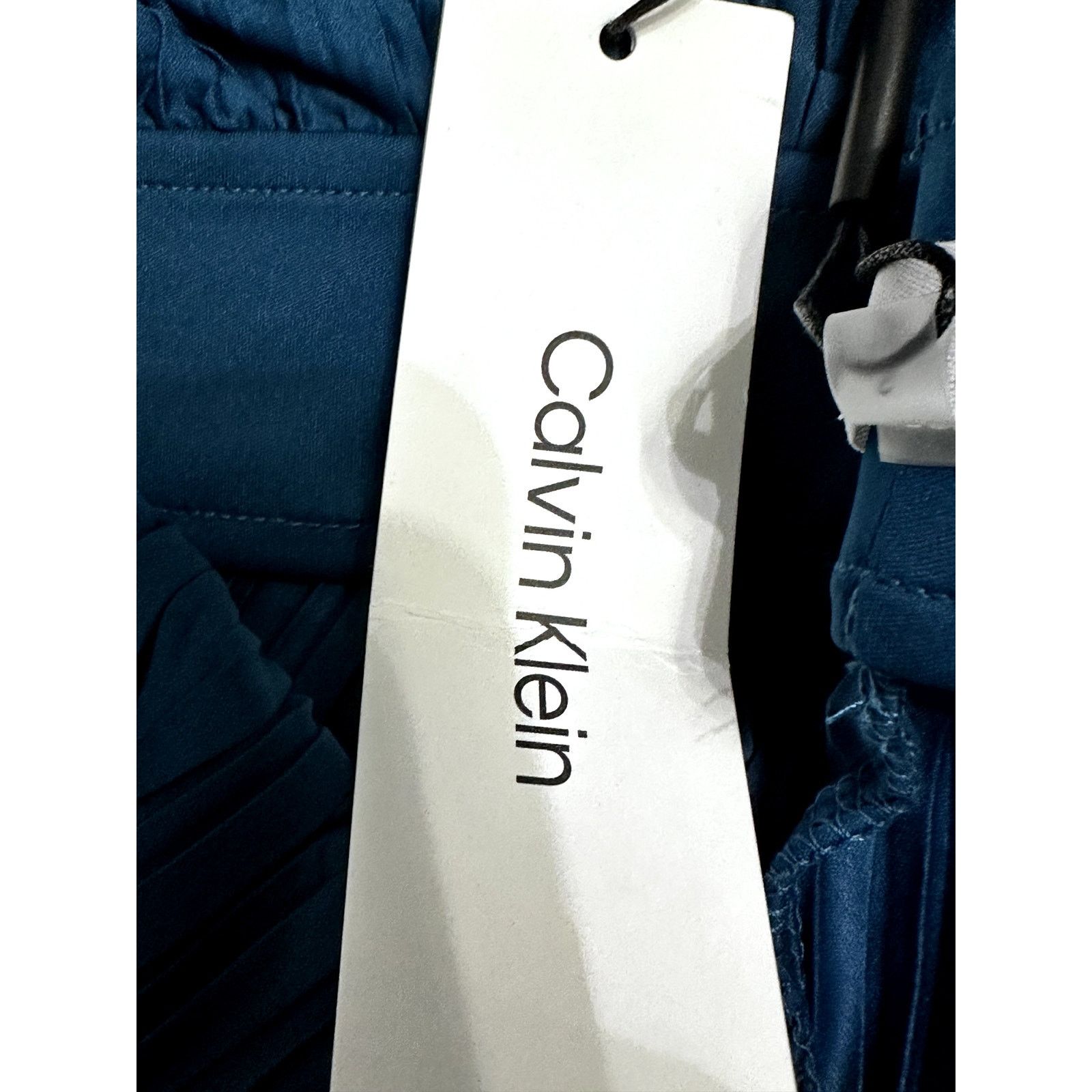 Calvin Klein Calvin Klein Wide Leg Pants Pull On Pleated Texture Blue S Size 29" - 8 Thumbnail