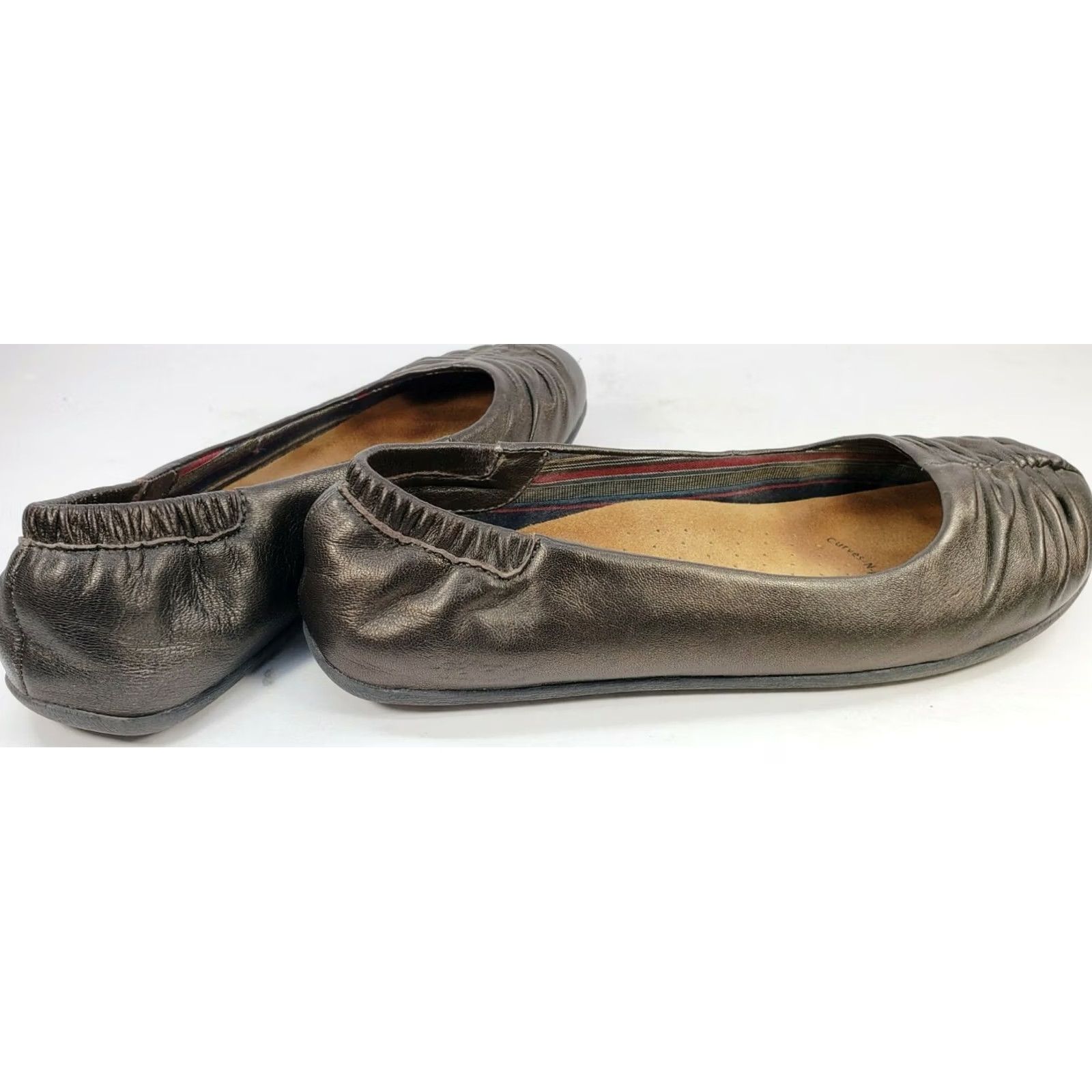 Taos Taos Ballet Flats Women's Size 7M Bronze Gathered Leather Front Superior Insoles Size US 7 / IT 37 - 6 Thumbnail