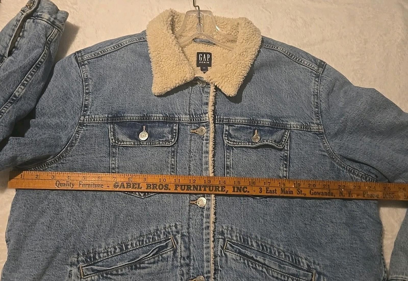 Gap GAP Denim Trucker Jacket Unisex XXL Sherpa Lined Coat Size XXL / US 16-18 / IT 52-54 - 7 Thumbnail