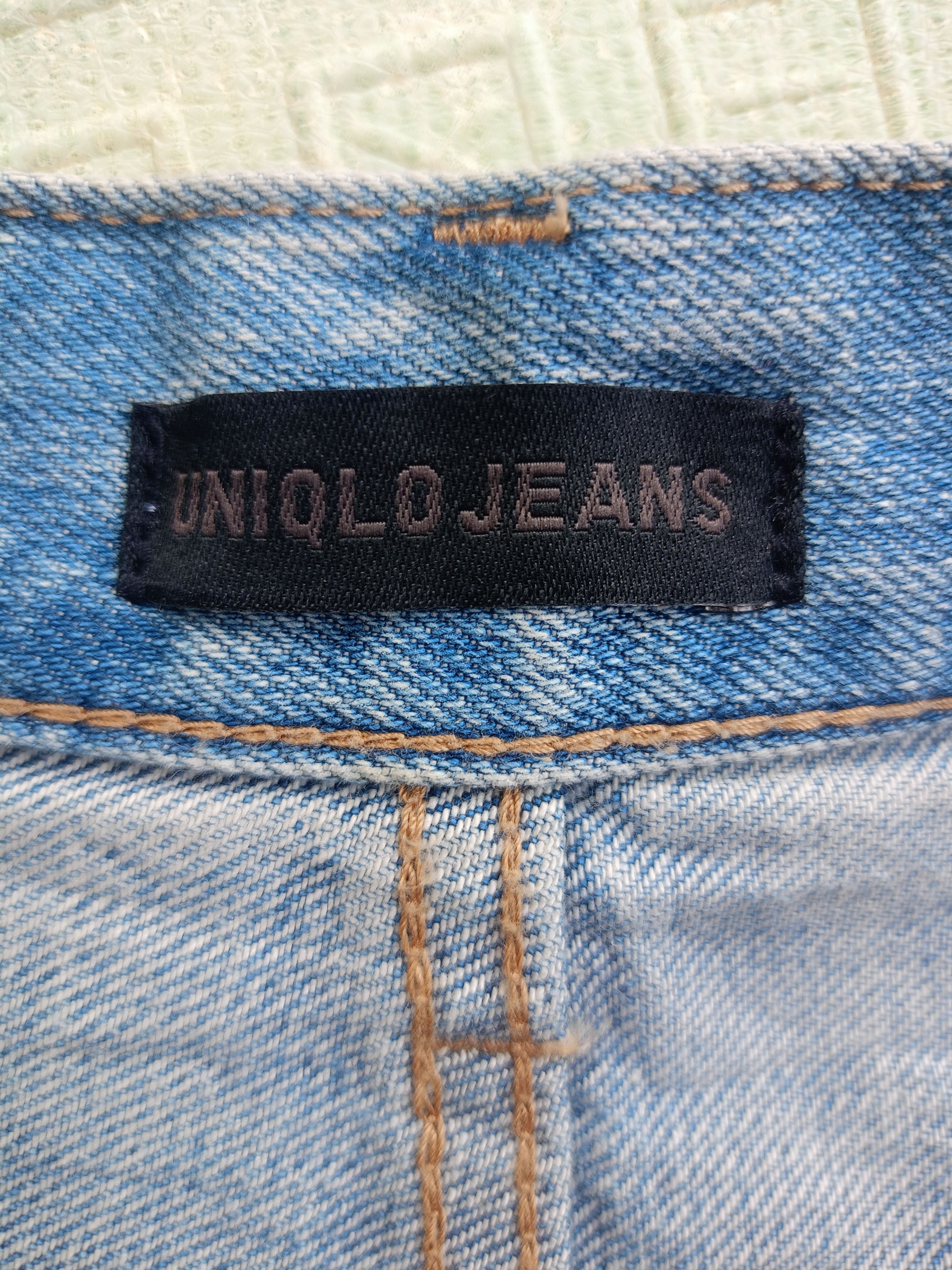 Kaihara Denim × Uniqlo × Vintage UNIQLO Cropped Distressed Relaxed Tapered Streetwear Denim Size 22" - 14 Thumbnail