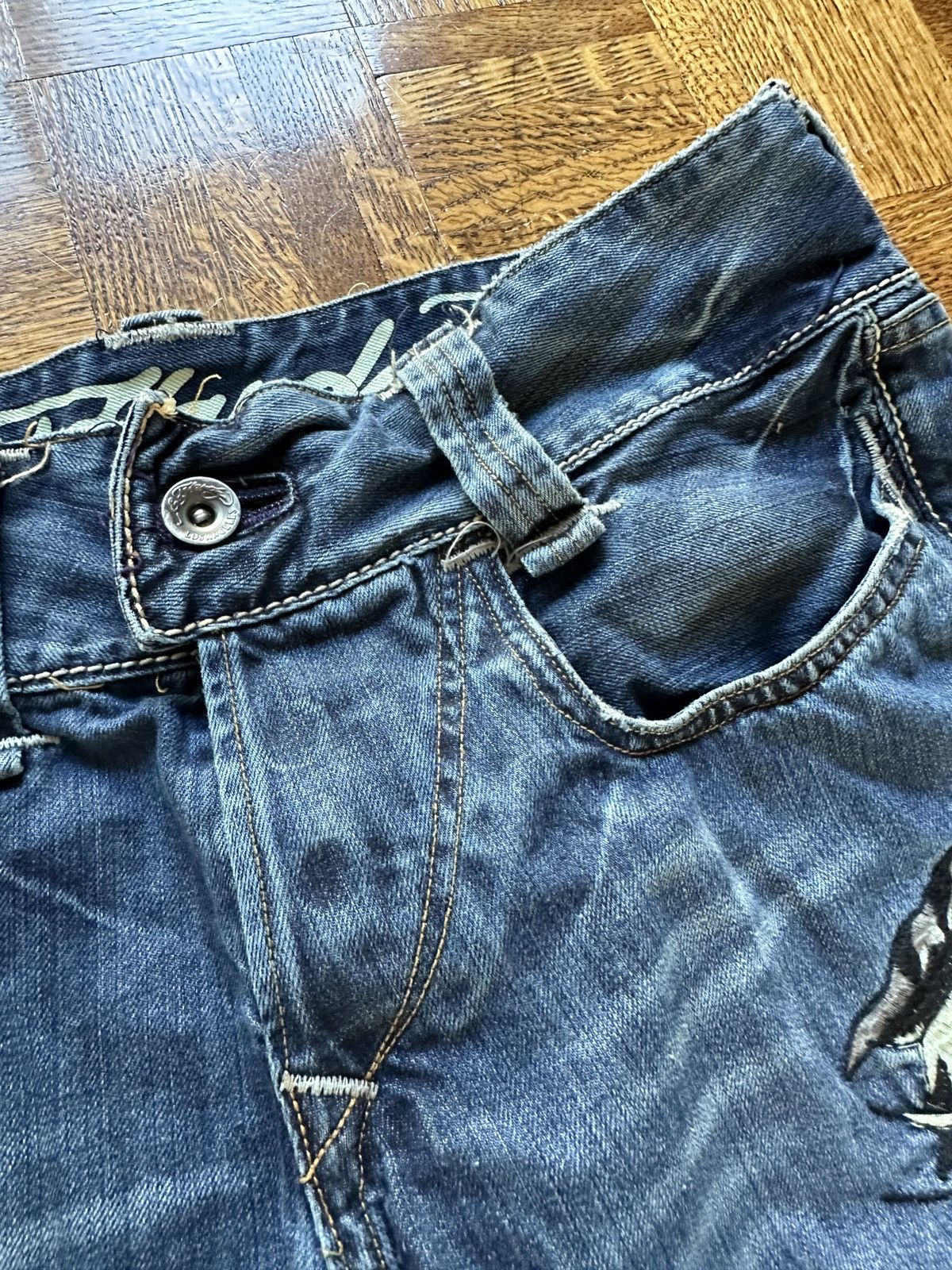 Ed Hardy × Vintage Vintage Y2K Ed Hardy Tiger Patch Denim Jeans Size US 36 / EU 52 - 6 Thumbnail