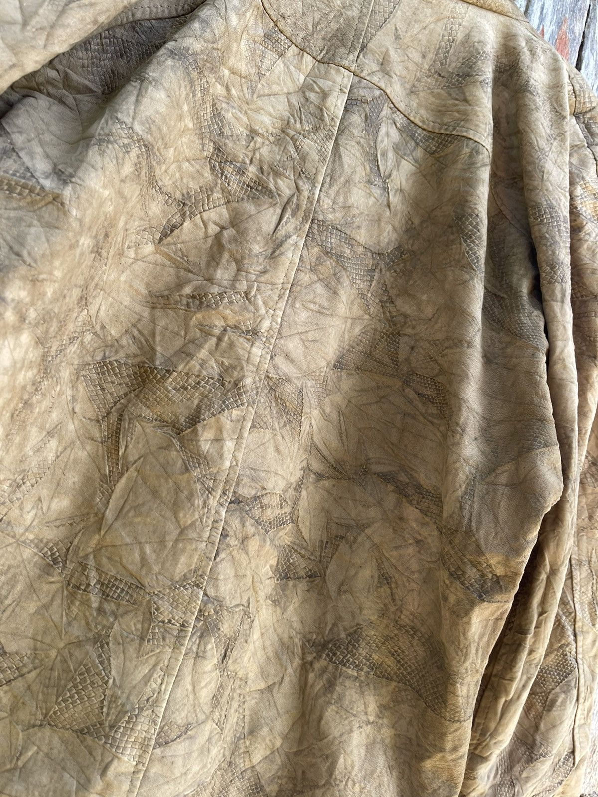 Designer Vintage Erta Mode Distressed Italian Leather Blazer Size US L / EU 52-54 / 3 - 9 Thumbnail