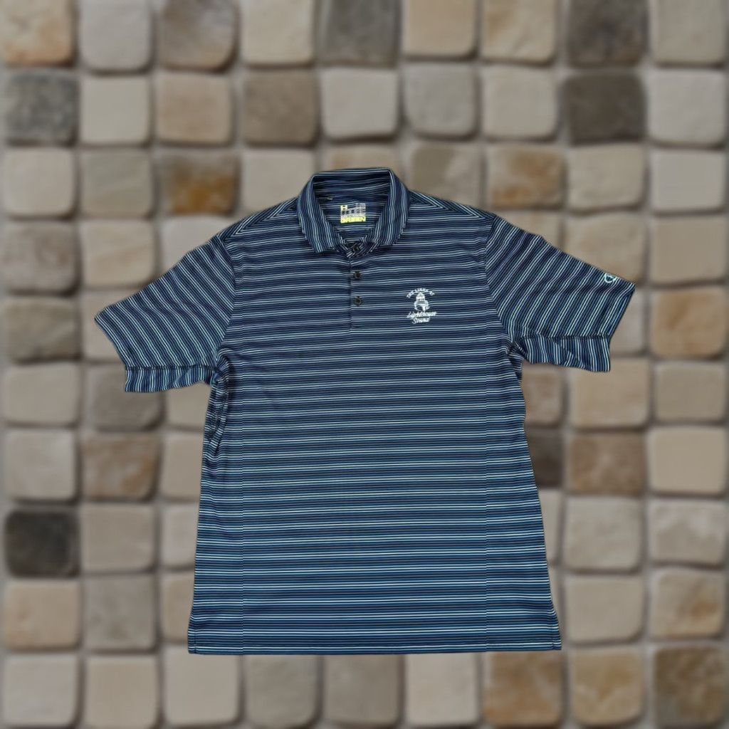Under Armour Under Armour Polo Shirt Mens L Blue Under Armour HeatGear Logo Polo Shirt Sports Golf Short Sleeve Casual Mens Size US L / EU 52-54 / 3 - 1 Thumbnail