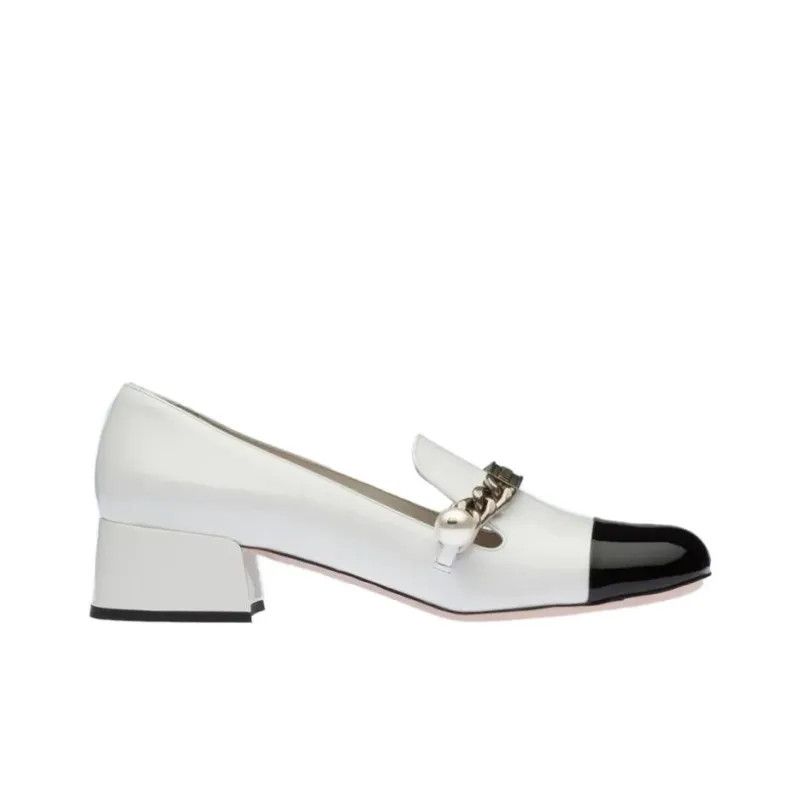 Miu Miu o1la1rc1a0724 Loafer Pump in Black/White Size US 10 / IT 40 - 1 Thumbnail