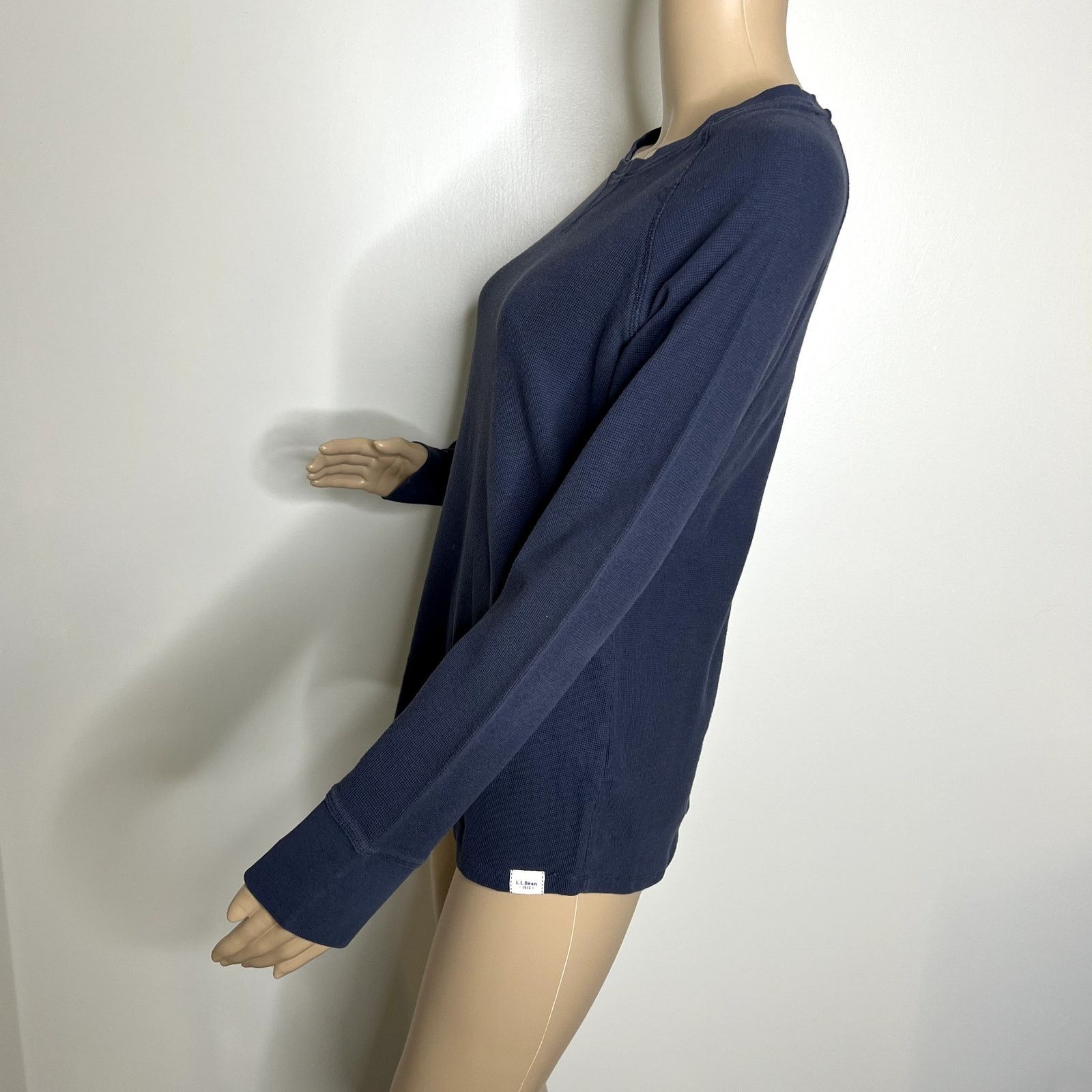 L.L. Bean LL Bean Blue Ribbed Long Sleeve Top Size M / US 6-8 / IT 42-44 - 2 Thumbnail