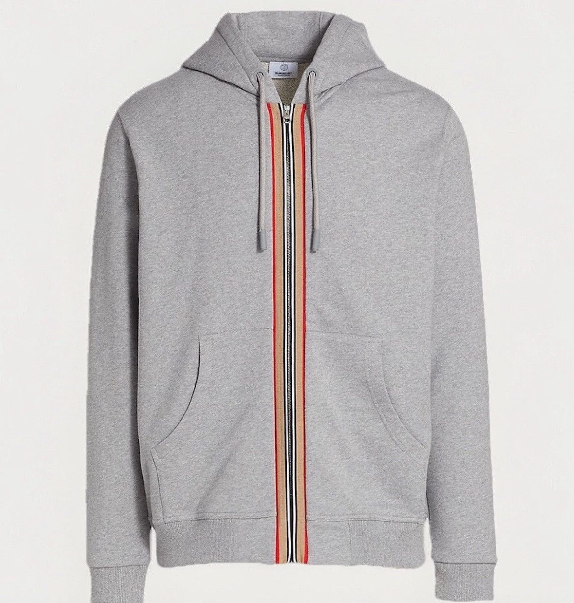 Burberry BURBERRY⚡️Men Size XS "Lexington" Icon stripe gray zip hoodie Size US XS / EU 42 / 0 - 1 Thumbnail