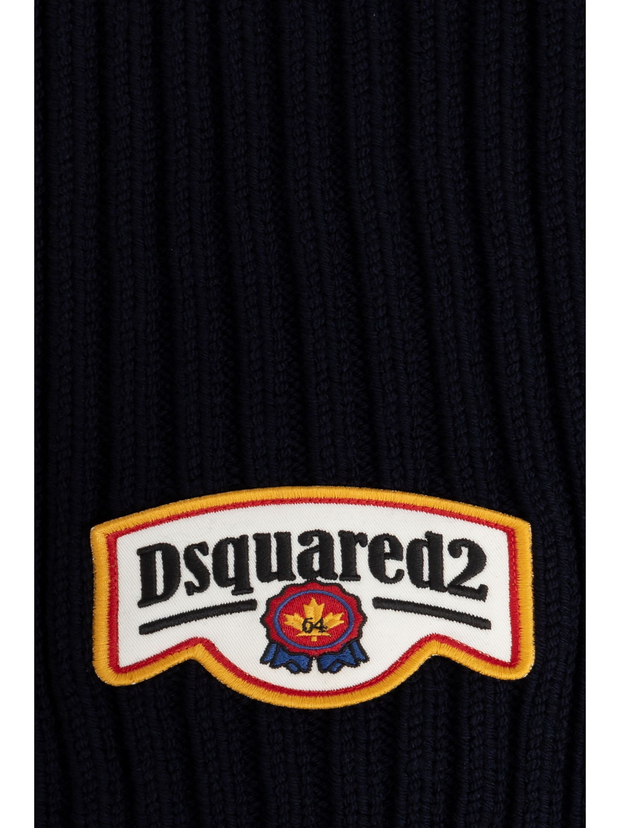 Dsquared2 o1s22i1n1124 Size: OS / Wool Ribbed Scarf in Blue Size ONE SIZE - 3 Thumbnail