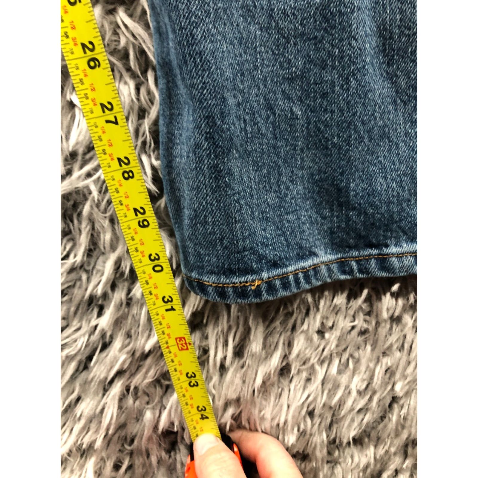 Levi's Levi's Regular Straight Jeans 34x32 Mens Blue Medium Wash 5-Pocket Denim Cotton Blend Mid Rise 34 in Inseam Vintage No Size US 34 / EU 50 - 3 Thumbnail