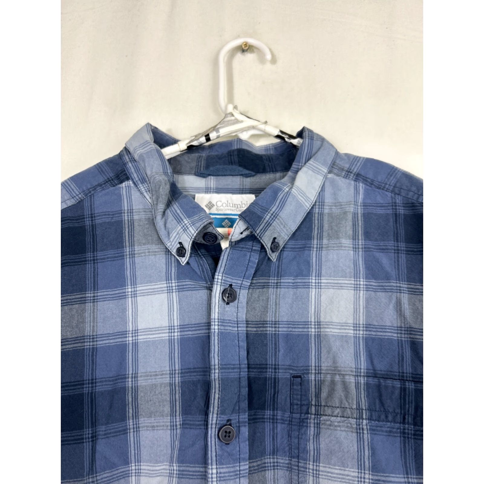 Vintage Columbia Mens XL Blue Plaid Button Up Shirt Long Sleeve Casual Cotton Size US XL / EU 56 / 4 - 3 Thumbnail