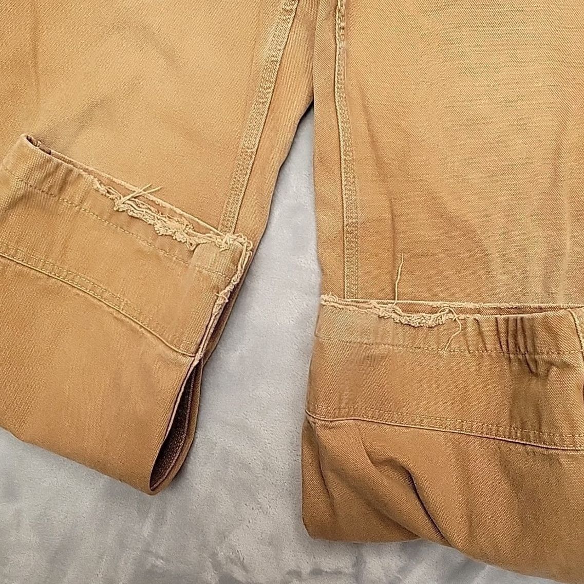 Vintage Tough Duck Jeans Men 38x30 Brown Canvas Carpenter Cargo Utility Pocket Workwear Size US 38 / EU 54 - 3 Thumbnail