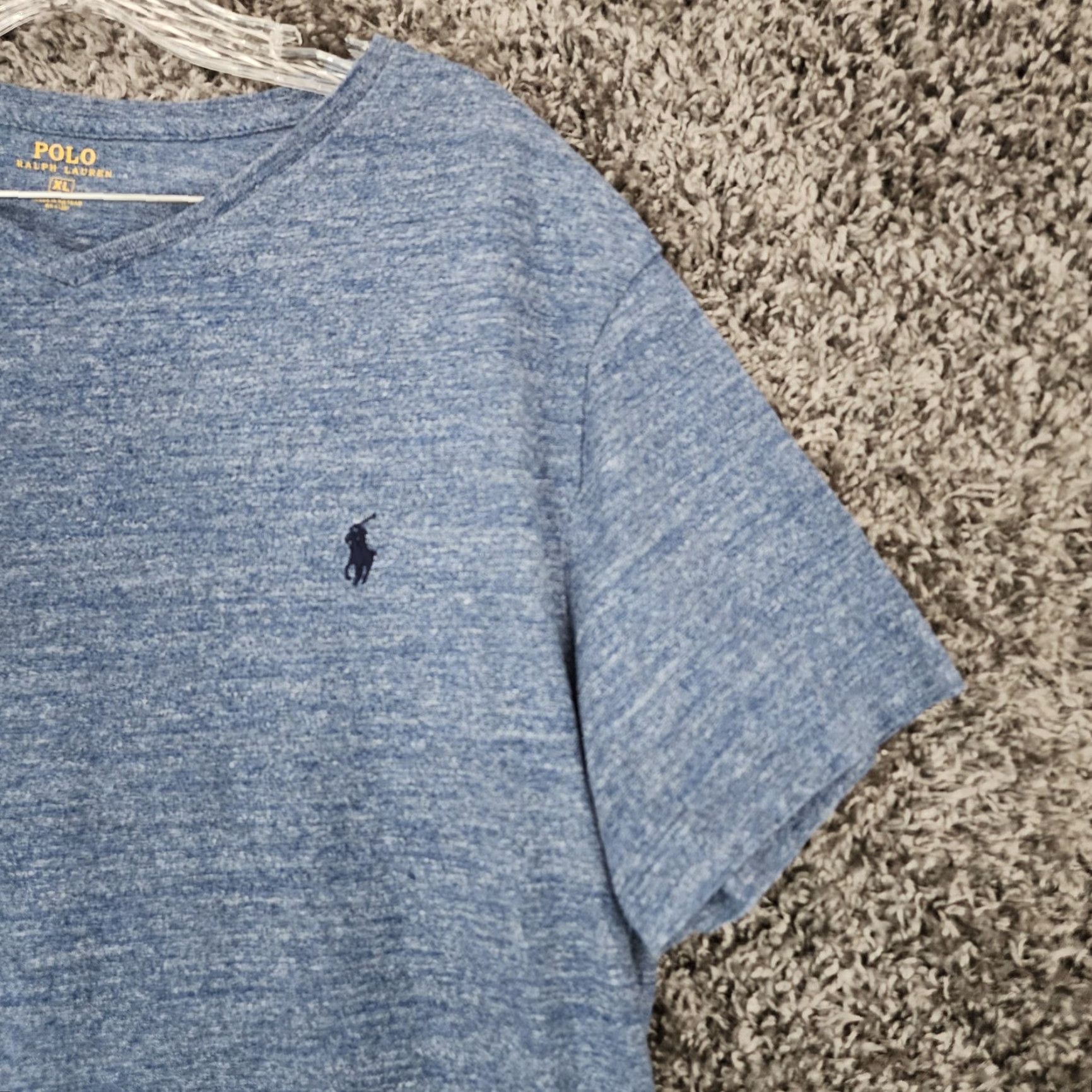 Polo Ralph Lauren Polo Ralph Lauren T-Shirt V-Neck, Short Sleeve, Blue, XL, Men Size US XL / EU 56 / 4 - 2 Thumbnail