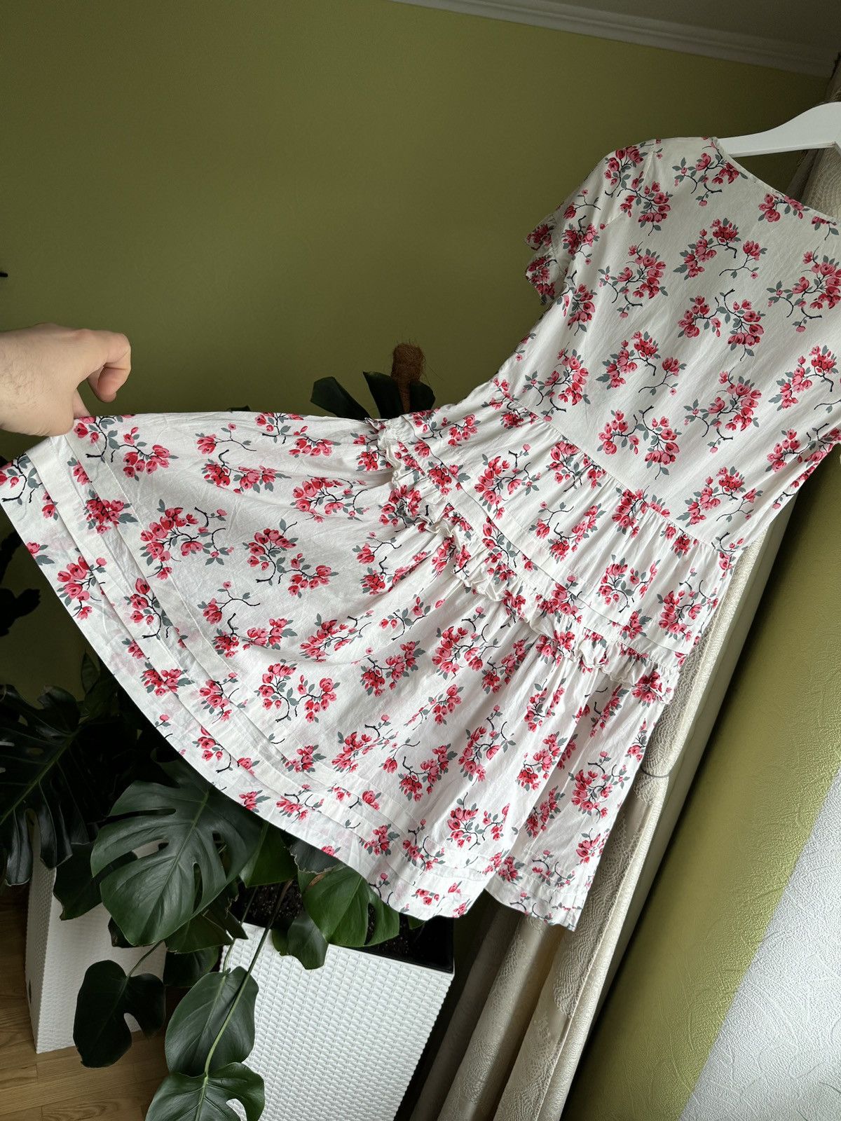 RED Valentino RED Valentino Cotton Floral Dress Cherry Blossoms Print Size S / US 4 / IT 40 - 10 Thumbnail