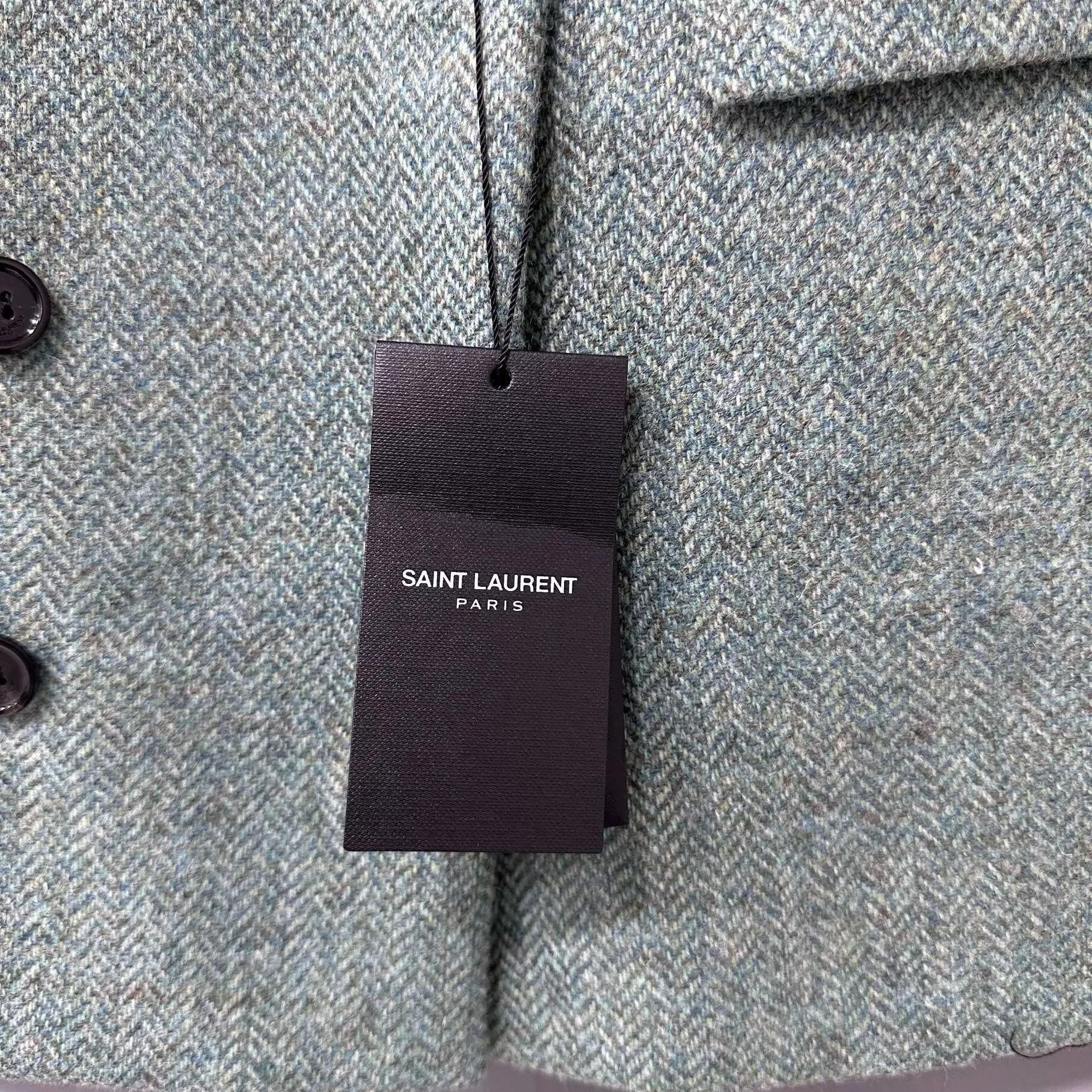 Saint Laurent Paris Saint Laurent Mint Green Double-Breasted Blazer Size XS / US 0-2 / IT 36-38 - 7 Thumbnail