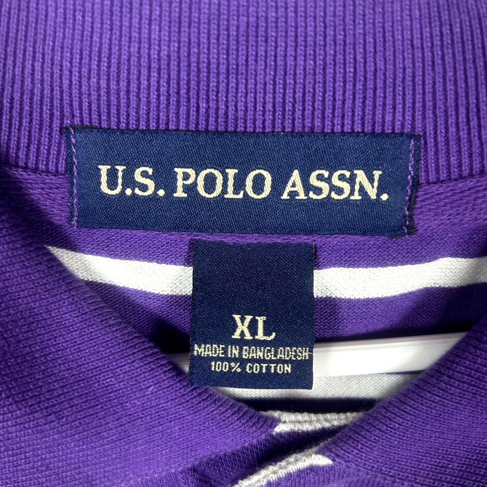 Vintage VINTAGE US Polo Assn Polo Shirt Mens XL Purple White Striped Big Pony #3 USPA Polo Shirt Size US XL / EU 56 / 4 - 3 Thumbnail