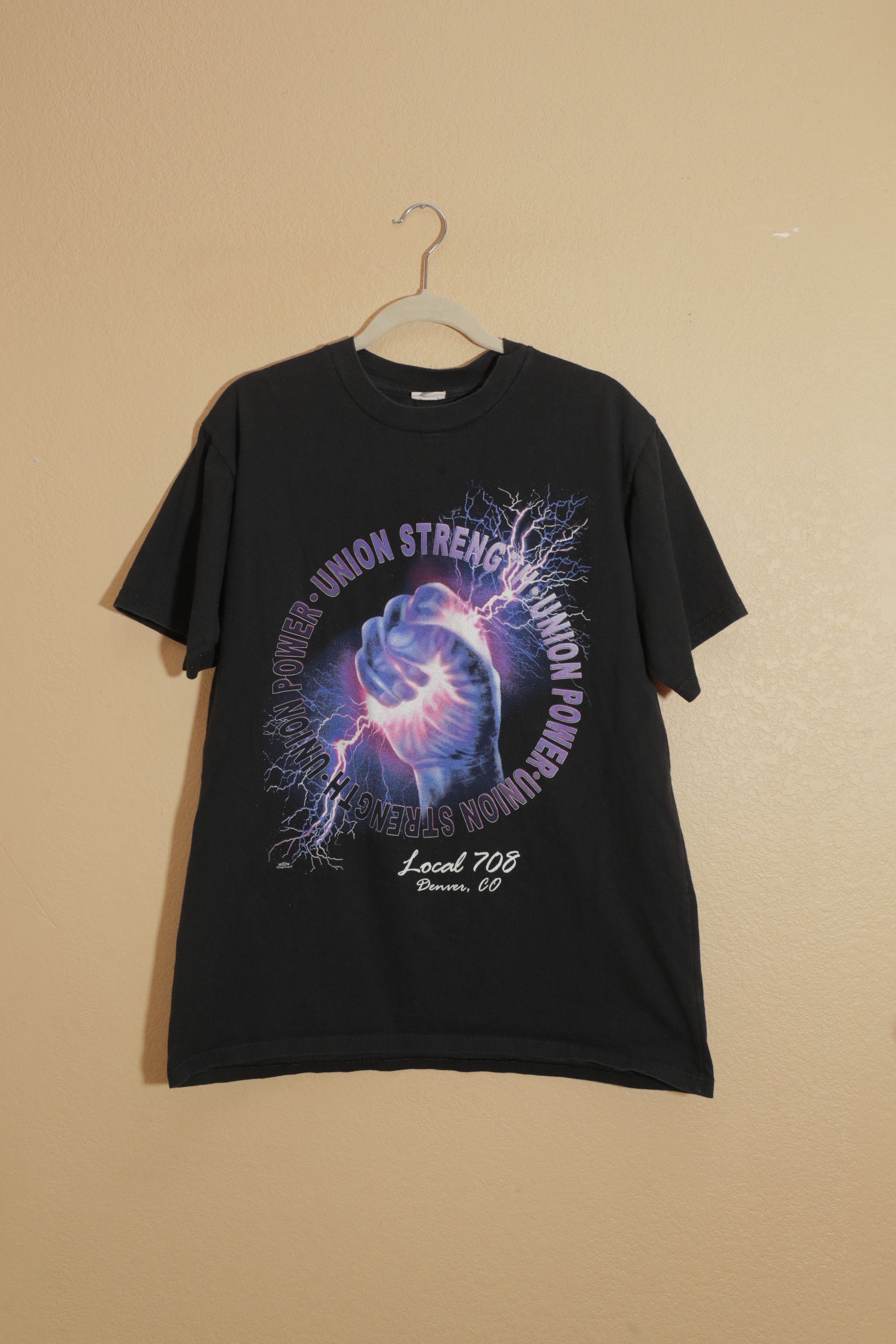 Vintage Union Strength Union Power Local 708 Denver Tee (L) Size US L / EU 52-54 / 3 - 1 Thumbnail