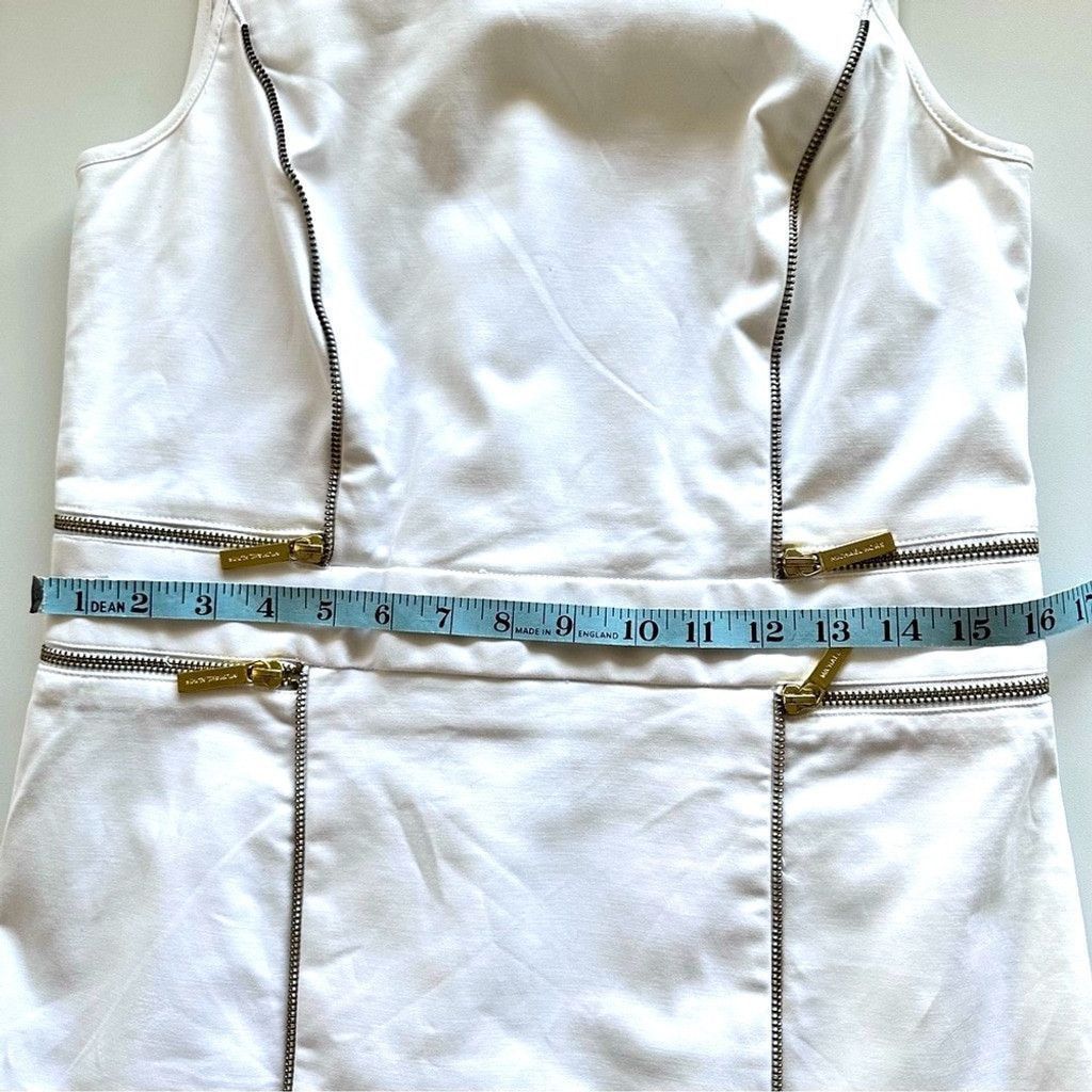 Michael Kors Michael Kors Contrast Zipper Sheath Dress Sleeveless White 8 Size M / US 6-8 / IT 42-44 - 10 Thumbnail