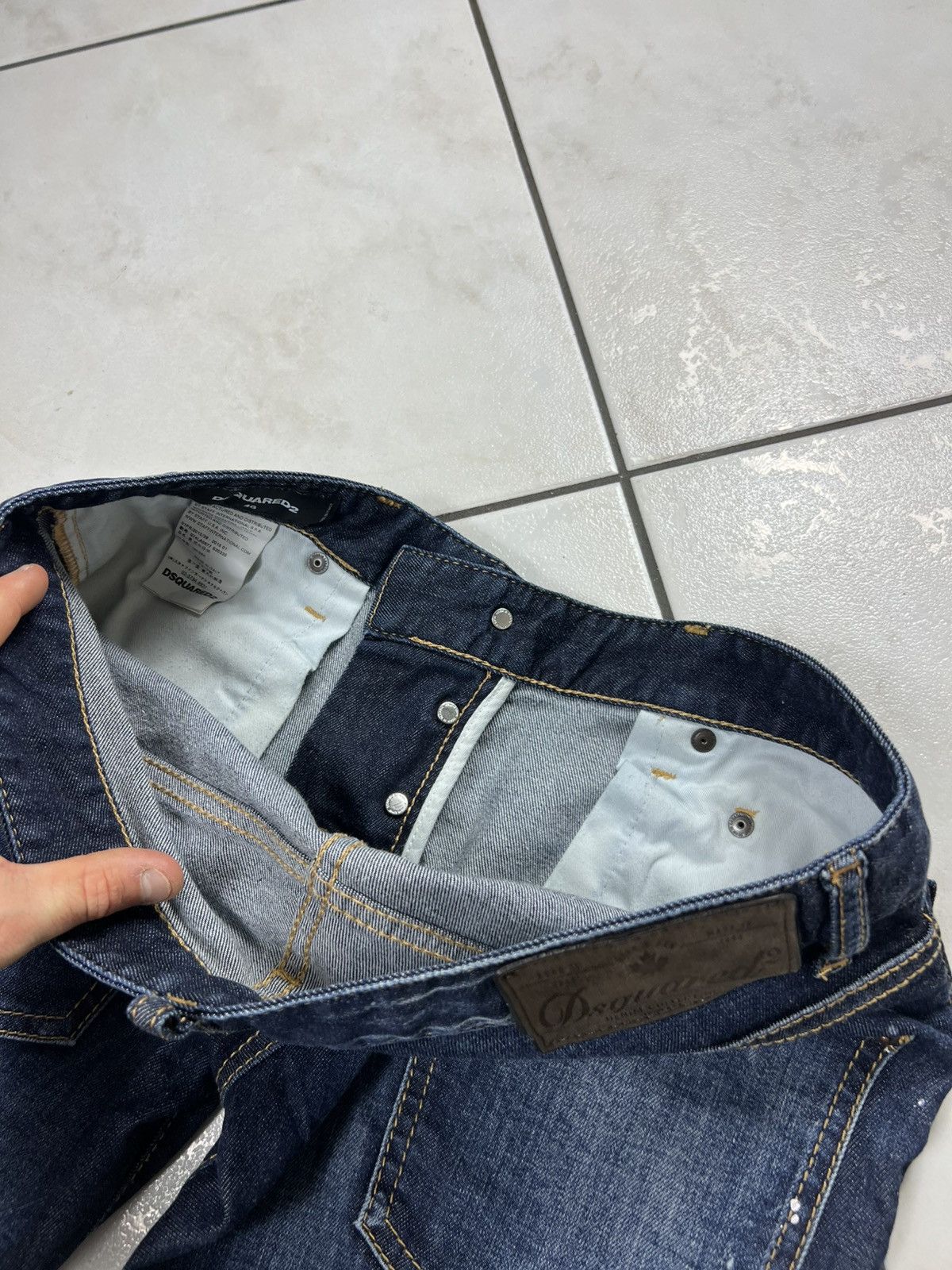 Dsquared2 Dsquared2 classic distressed painted slim denim jeans pants Size US 30 / EU 46 - 15 Thumbnail