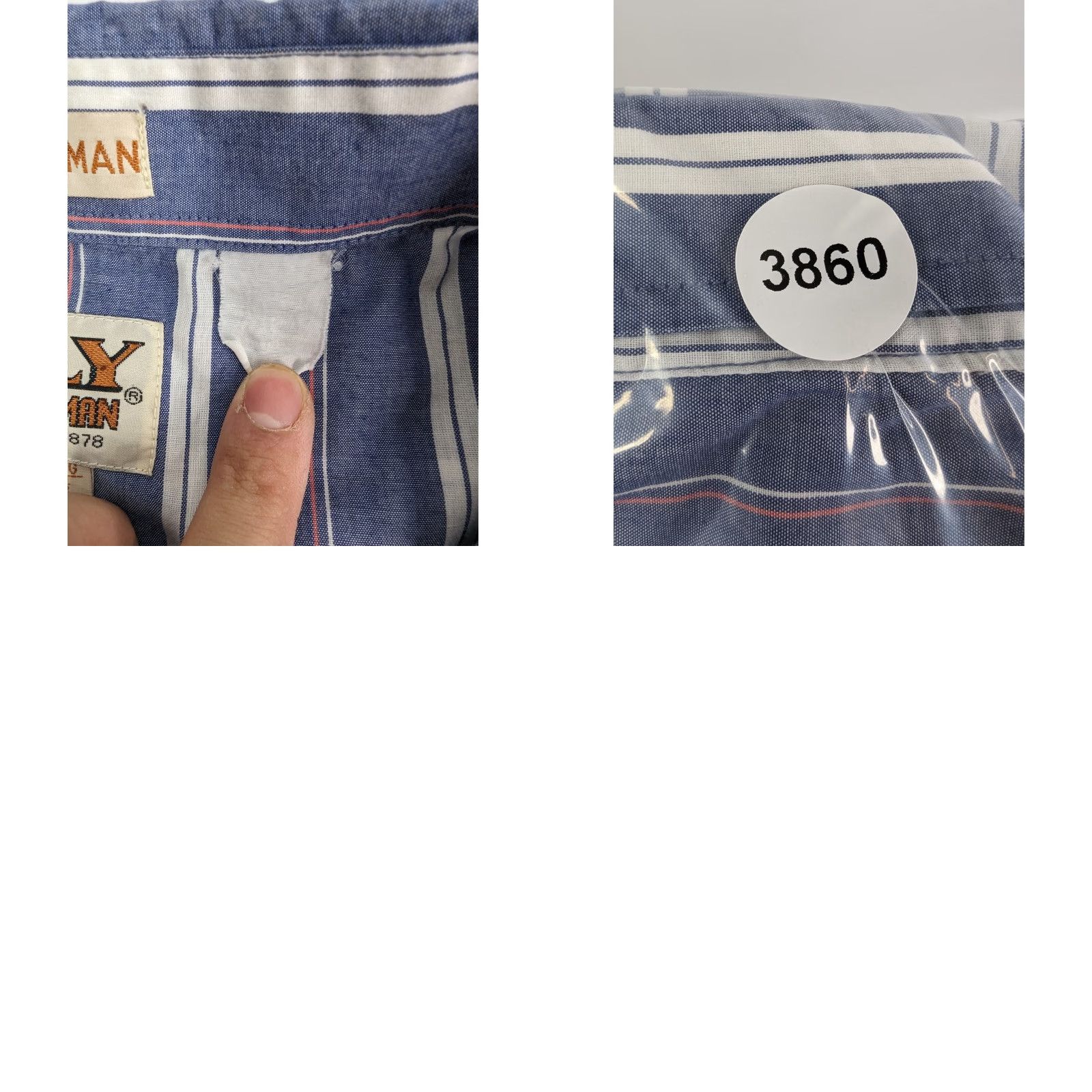 Vintage VINTAGE Ely Cattleman Pearl Snap Shirt Mens 4X Big Blue White Striped Short Sleeve Snap Button-Up Western Theme Mens Big & Tall Size US XXL / EU 58 / 5 - 8 Thumbnail