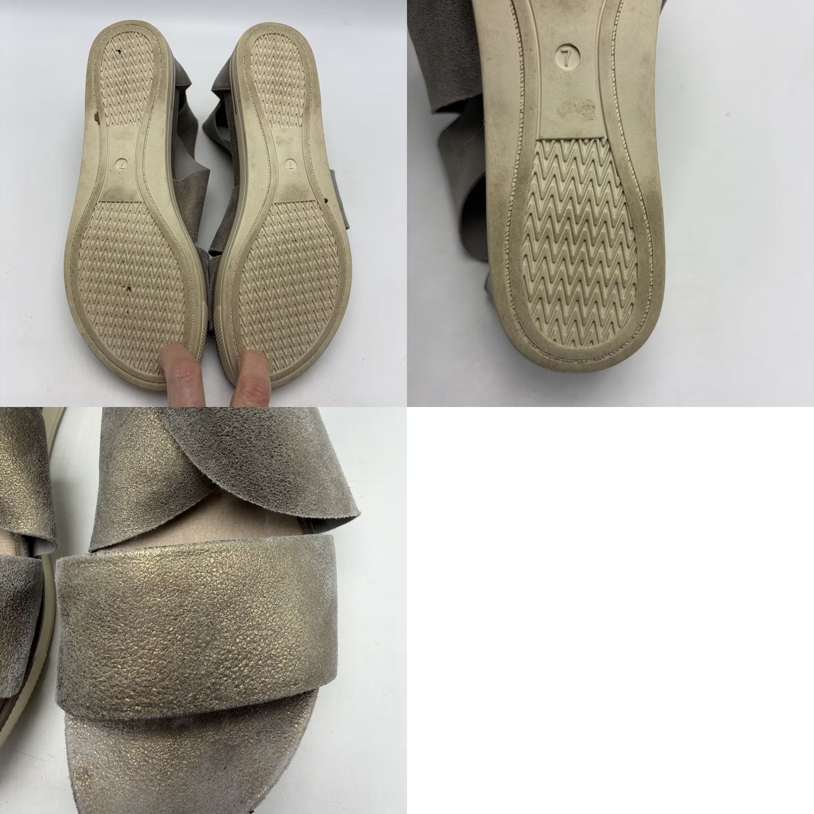 Eileen Fisher Eileen Fisher Sandal Women's Leather Metallic Crisscross Strap Platform Wedge Casual Leather 7 US Size US 7 / IT 37 - 8 Thumbnail