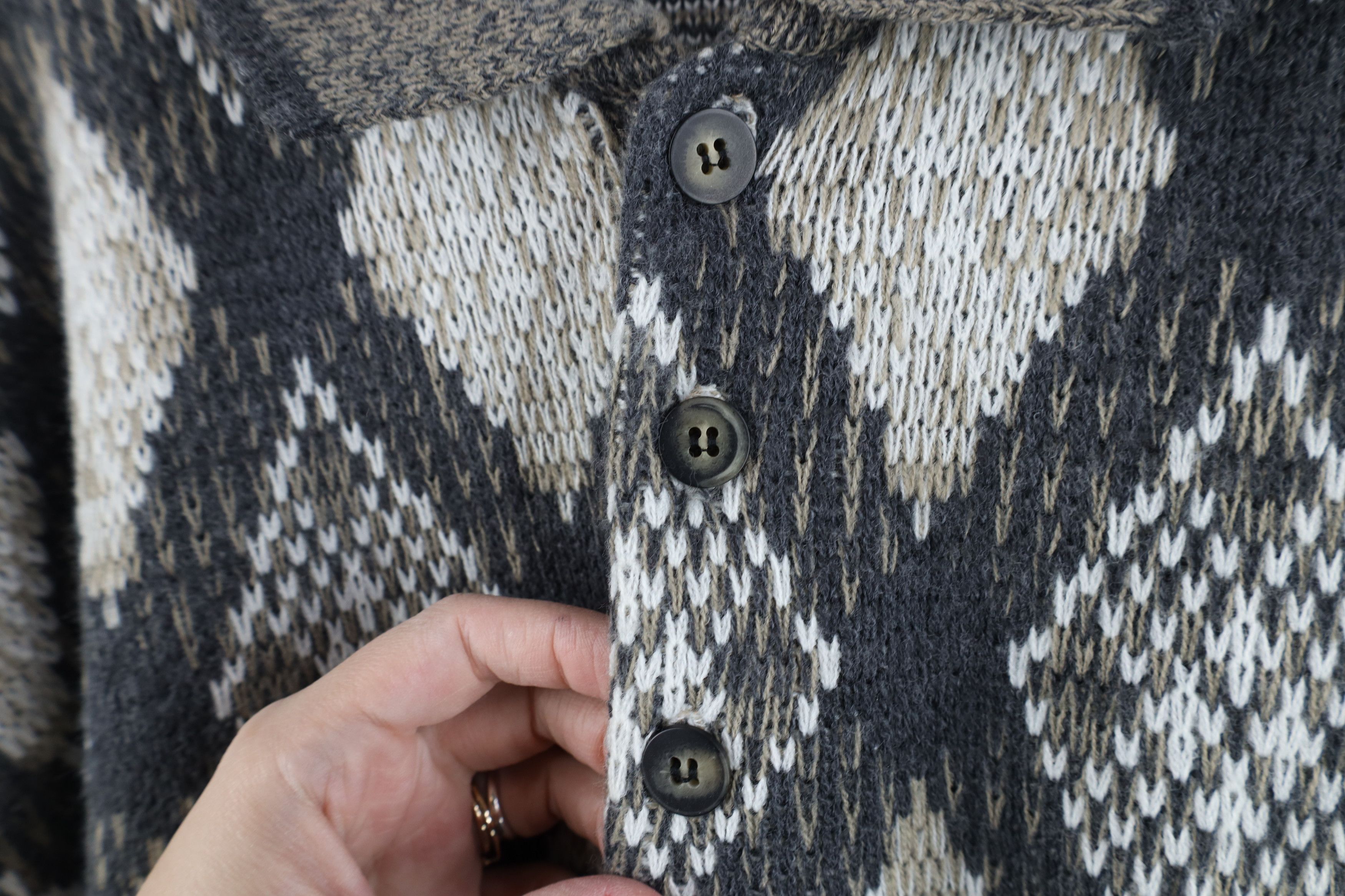 Vintage Vintage 90s Streetwear Argyle Diamond Knit Collared Sweater Size US XXL / EU 58 / 5 - 8 Thumbnail