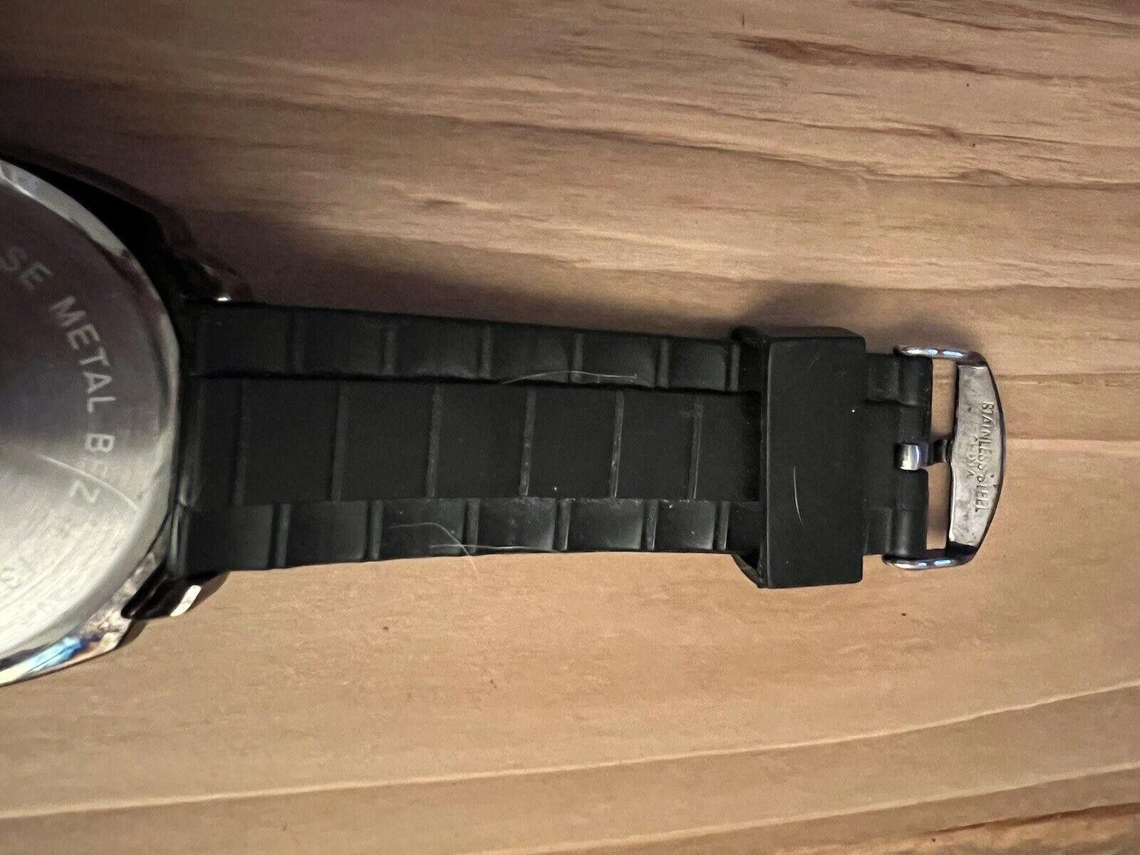Designer Folio Black Men’s Oversized Watch New Battery Size ONE SIZE - 7 Thumbnail