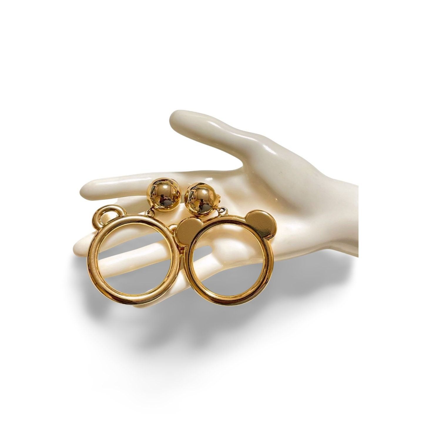 Moschino MINT. Vintage Moschino golden extra large hoop bear design. Size ONE SIZE - 2 Thumbnail