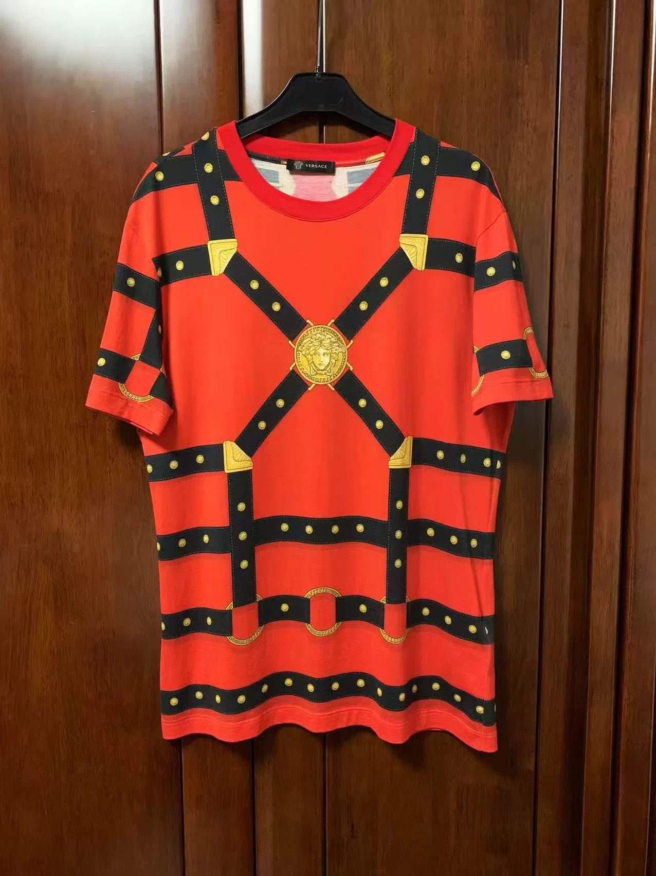 Versace Versace Men's Short Sleeve T-shirt Geometric Print Size US M / EU 48-50 / 2 - 1 Thumbnail