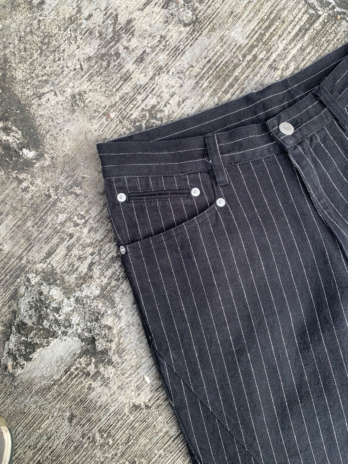 If Six Was Nine × Le Grande Bleu (L.G.B.) × Tornado Mart Flare Asm atelier sab men stripe bootcut jeans Size US 30 / EU 46 - 7 Thumbnail