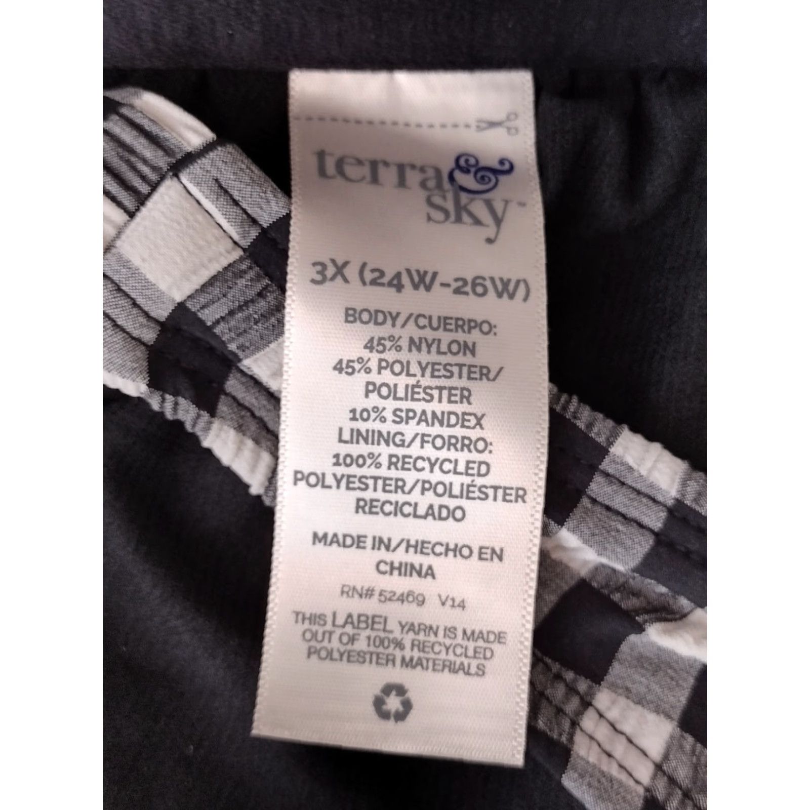 Vintage Terra & Sky Women's Tie Keyhole Bikini Top Cross Back 3X 24W-26W Black/Gray Checkered Deep Back Beach Mens? Size XXL / US 16-18 / IT 52-54 - 5 Thumbnail