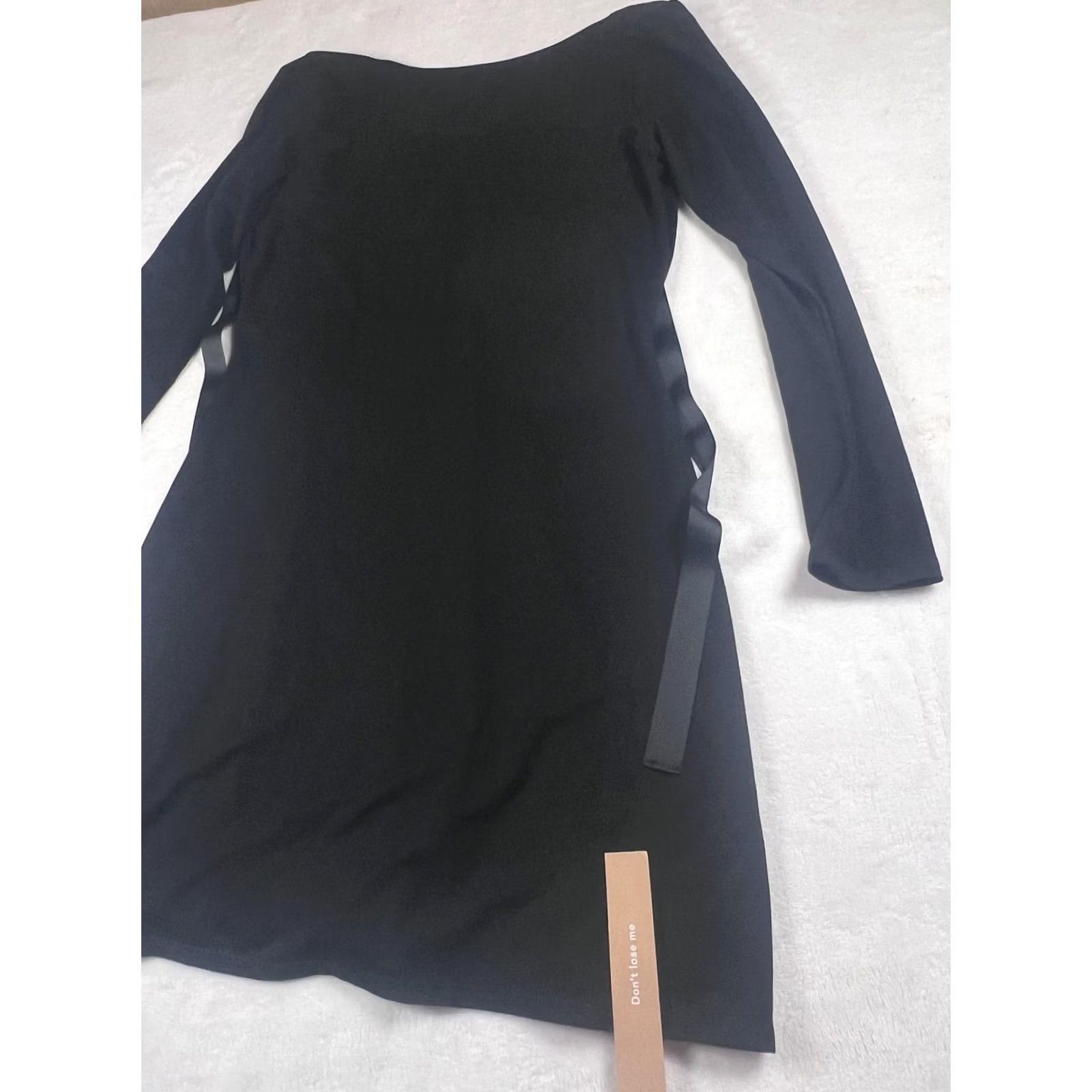 Reformation VINTAGE? No. Reformation Avant Dress Womens Large Black Cut Out Bow Long Sleeve Bodycon Mini Size L / US 10 / IT 46 - 6 Thumbnail