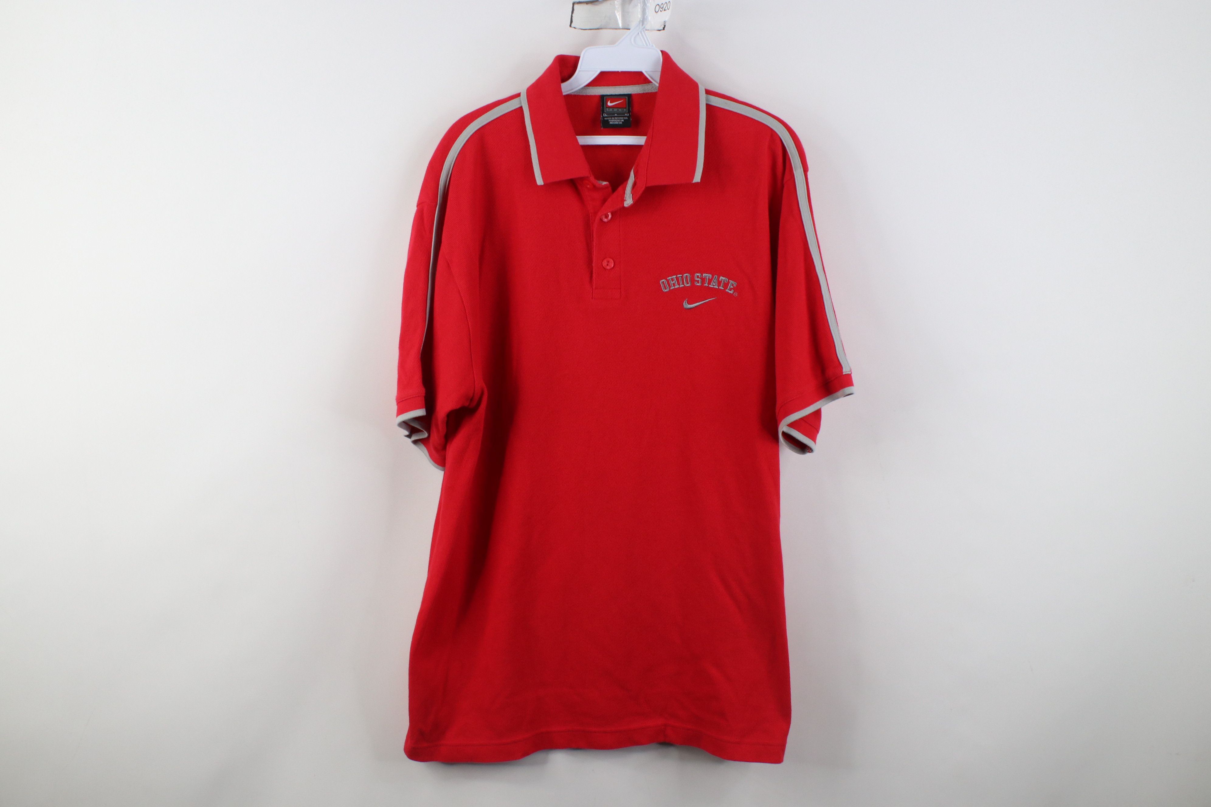 Nike Vintage Nike Knit Ohio State University Golf Polo Shirt Red Size US L / EU 52-54 / 3 - 1 Thumbnail