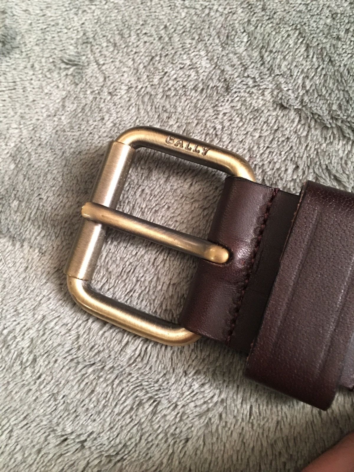 Bally BALLY Brown Leather Studded Italy Mens Belt Size 85/ 34 Size 34 - 2 Thumbnail