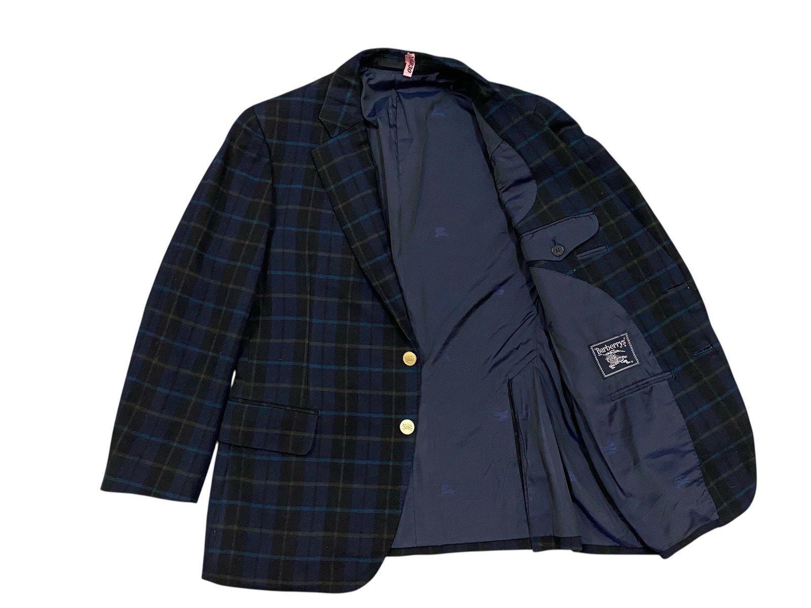 Burberry Prorsum Vtg Burberrys’ Black Watch Tartan Wool Blazer Gold Button Size US S / EU 44-46 / 1 - 2 Thumbnail