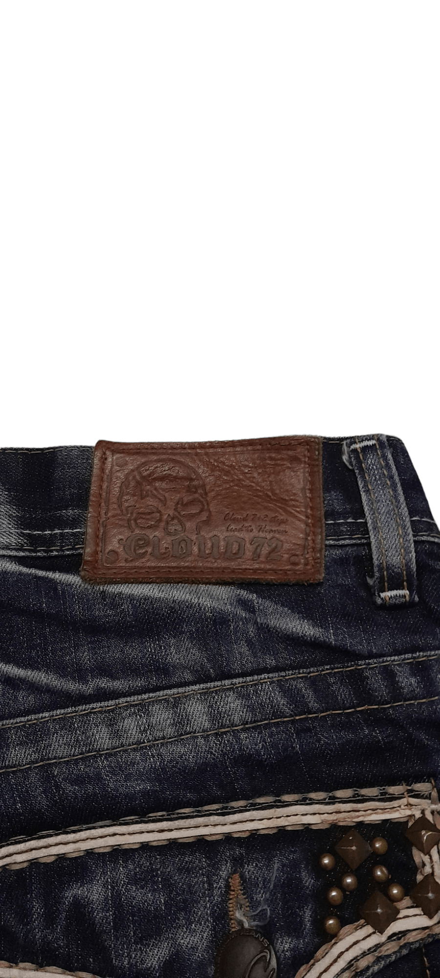 Japanese Brand CLOUD 72 Japan Disstressed Art Denim (S185) waist 33 Size US 33 - 14 Thumbnail