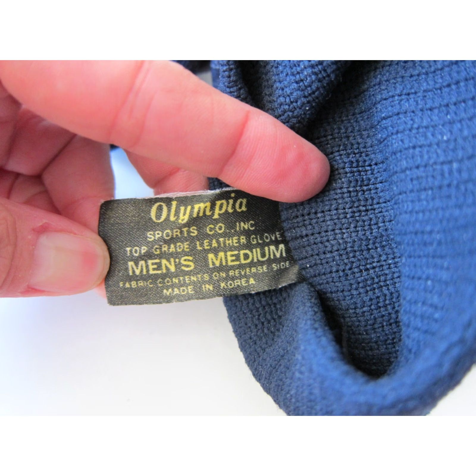 Vintage Vintage Olympia Navy Blue 100% Leather Insulated Snow Ski Warm Glove Men Medium Size ONE SIZE - 5 Thumbnail