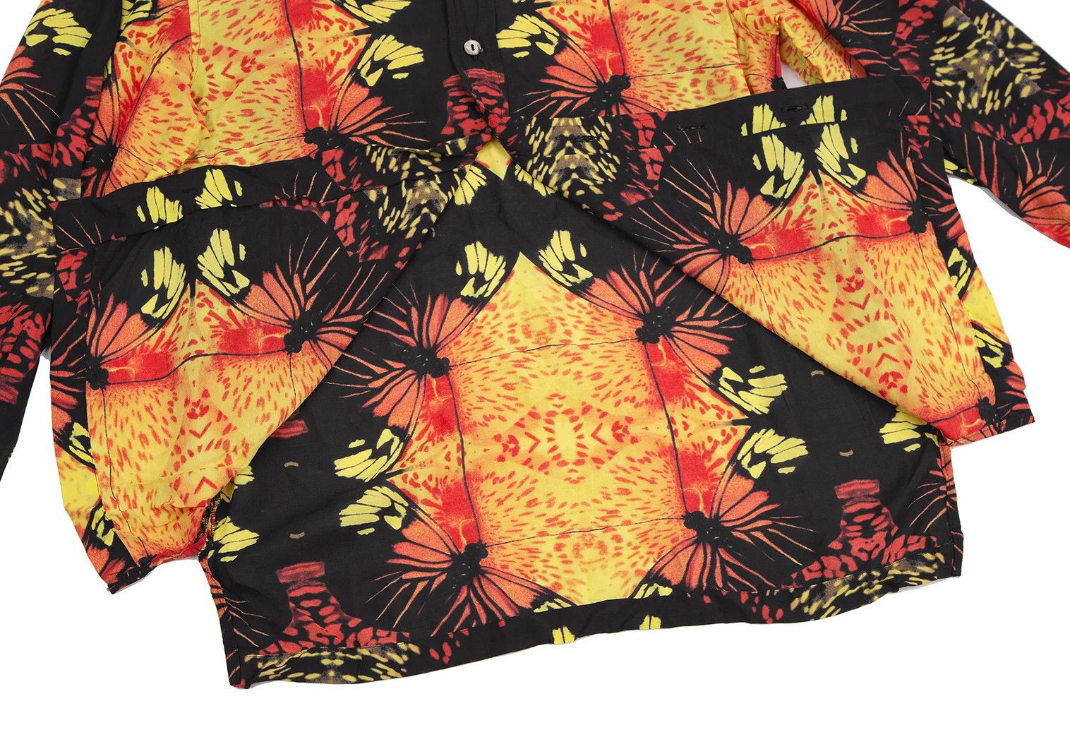 Jean Paul Gaultier Rayon Butterfly Graphic Shirt in Black Yellow Red Size US M / EU 48-50 / 2 - 10 Thumbnail
