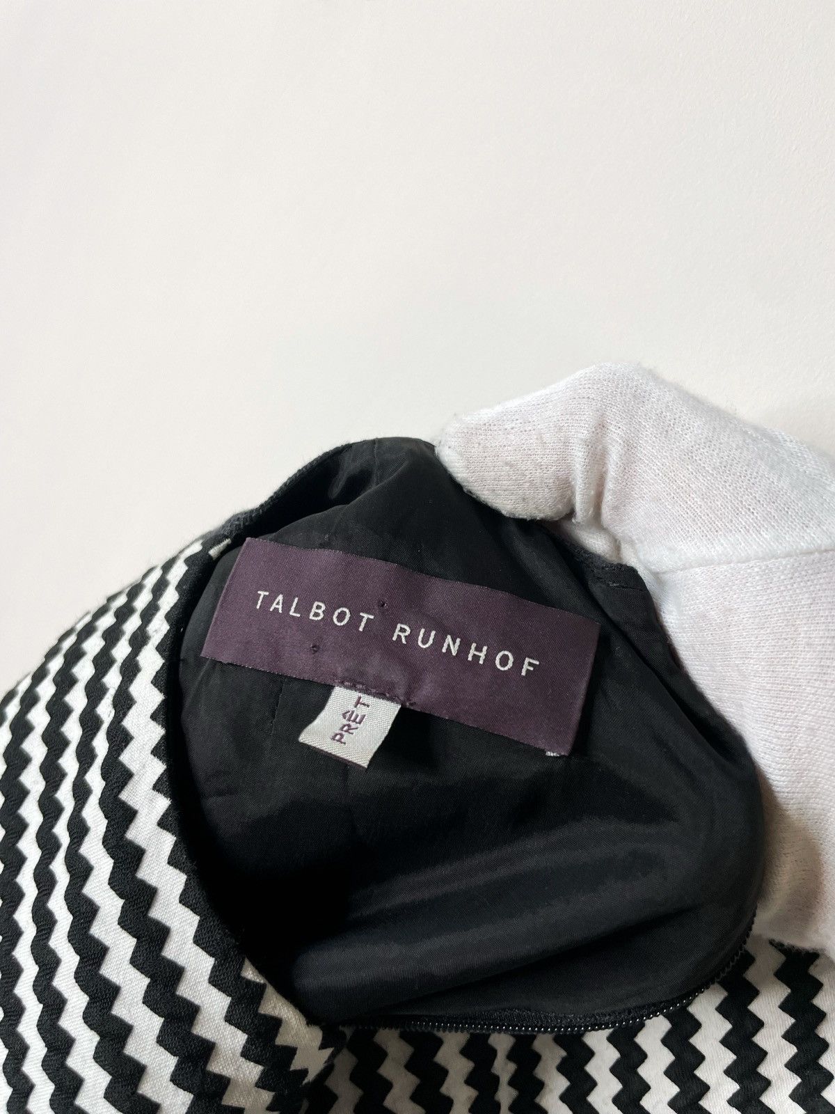 Designer Talbot Runhof Dress Black White Striped Pencil Sleeveless Size M / US 6-8 / IT 42-44 - 7 Thumbnail