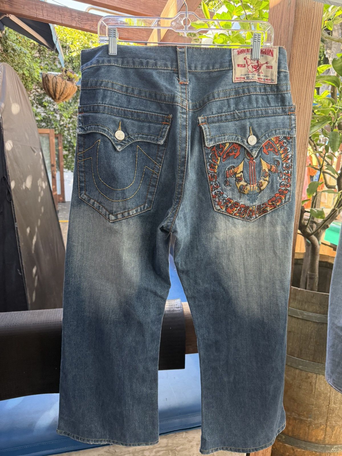 True Religion True Relgion Jeans with Crazy backpocket design Size US 34 / EU 50 - 1 Thumbnail