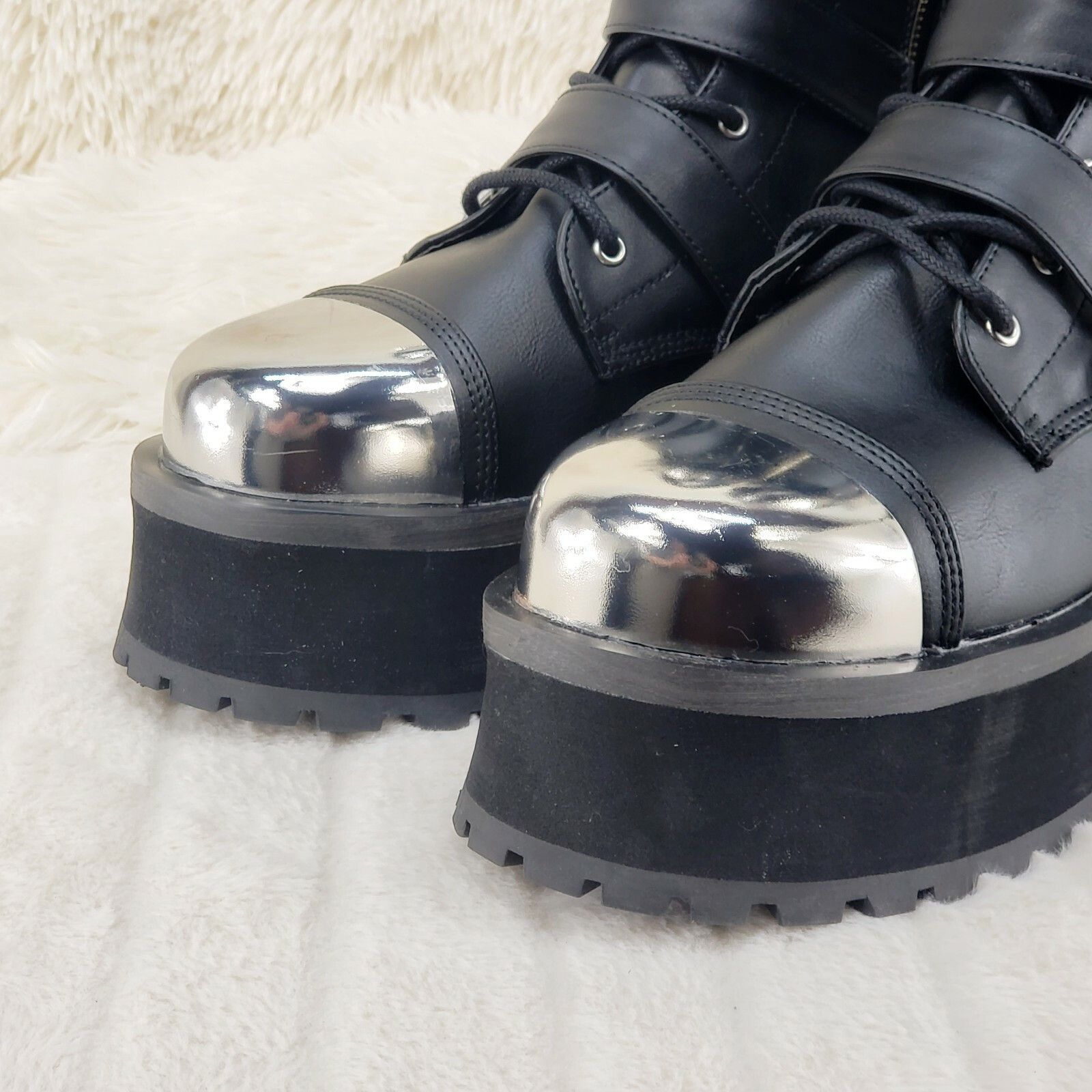 Other GraveDigger 250 Claw Spike Black Lace Up Boots Mid Calf Men Size US 12 / EU 45 - 9 Thumbnail