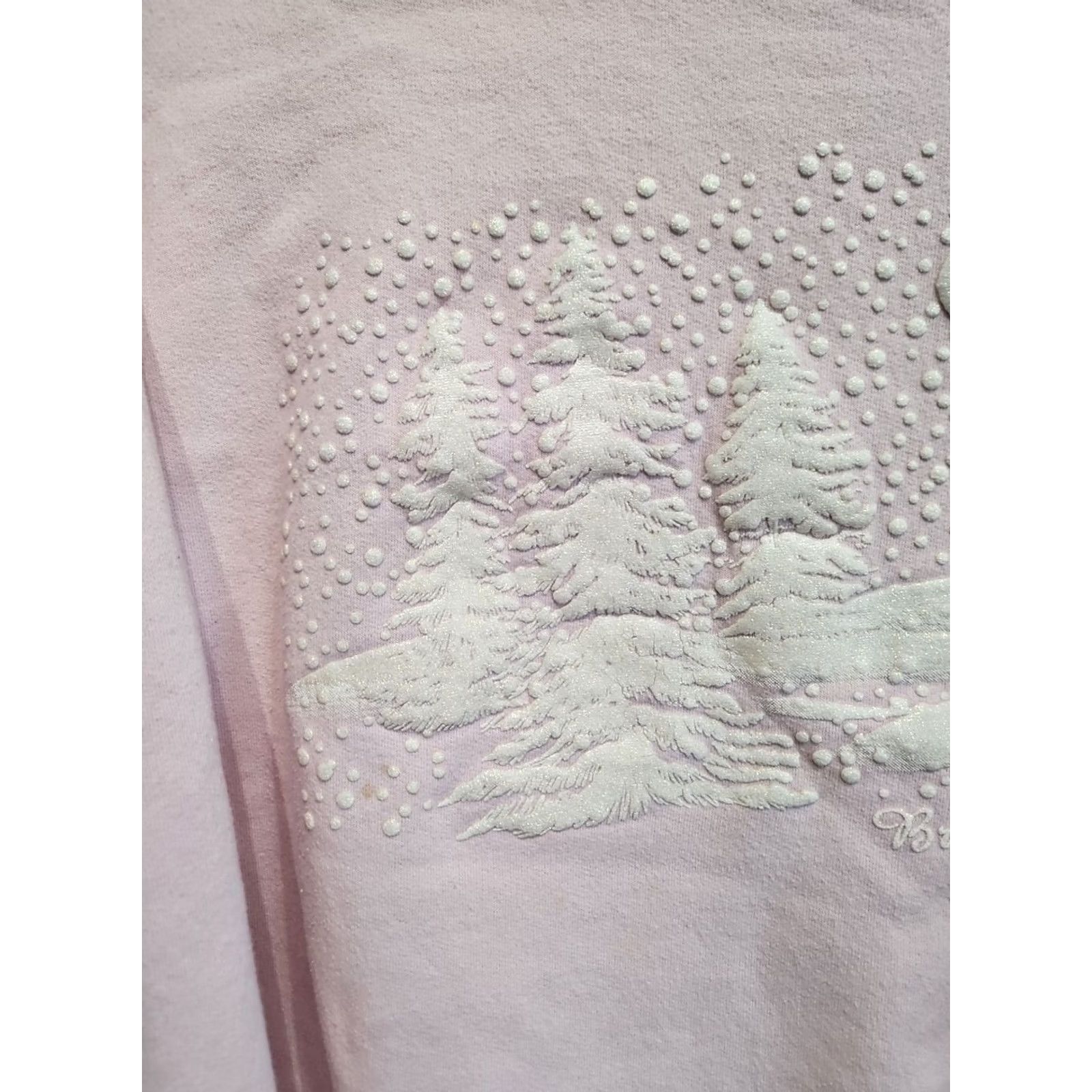 Jerzees VINTAGE Jerzees Puff Paint Pastel Pink Crewneck Sweatshirt Mens XL 80s Branson MO Barbie Christmas Winter Size US XL / EU 56 / 4 - 4 Thumbnail