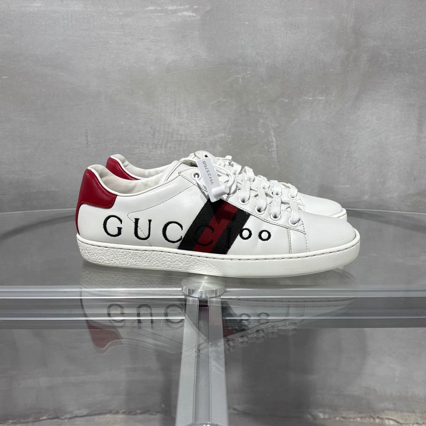 Gucci GUCCI ACE Embroidered Red/Green Web Sneakers 37.5 Size US 7.5 / IT 37.5 - 4 Thumbnail