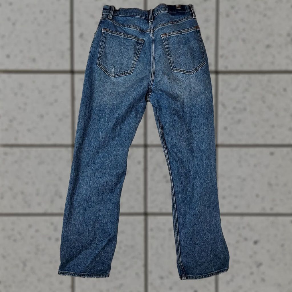 Abercrombie & Fitch Abercrombie & Fitch Curve Love Ultra High Rise Ankle Straight Jeans 28 Blue Denim 5-Pocket Women's Regular High Rise Zip Button Size 28" / US 6 / IT 42 - 1 Thumbnail
