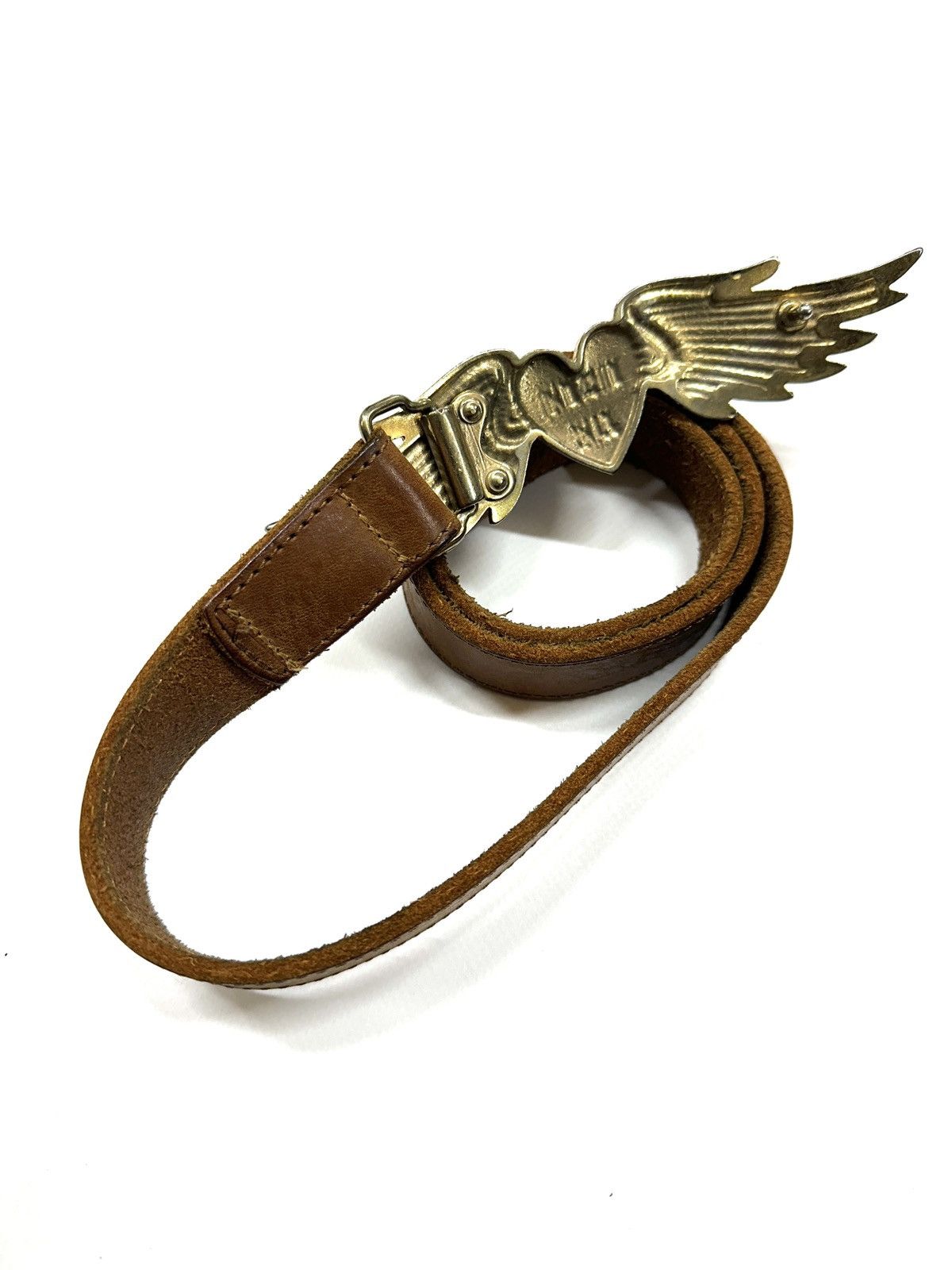 Moschino Moschino Logo Angel's wings Leather Belt 90s Size ONE SIZE - 4 Thumbnail