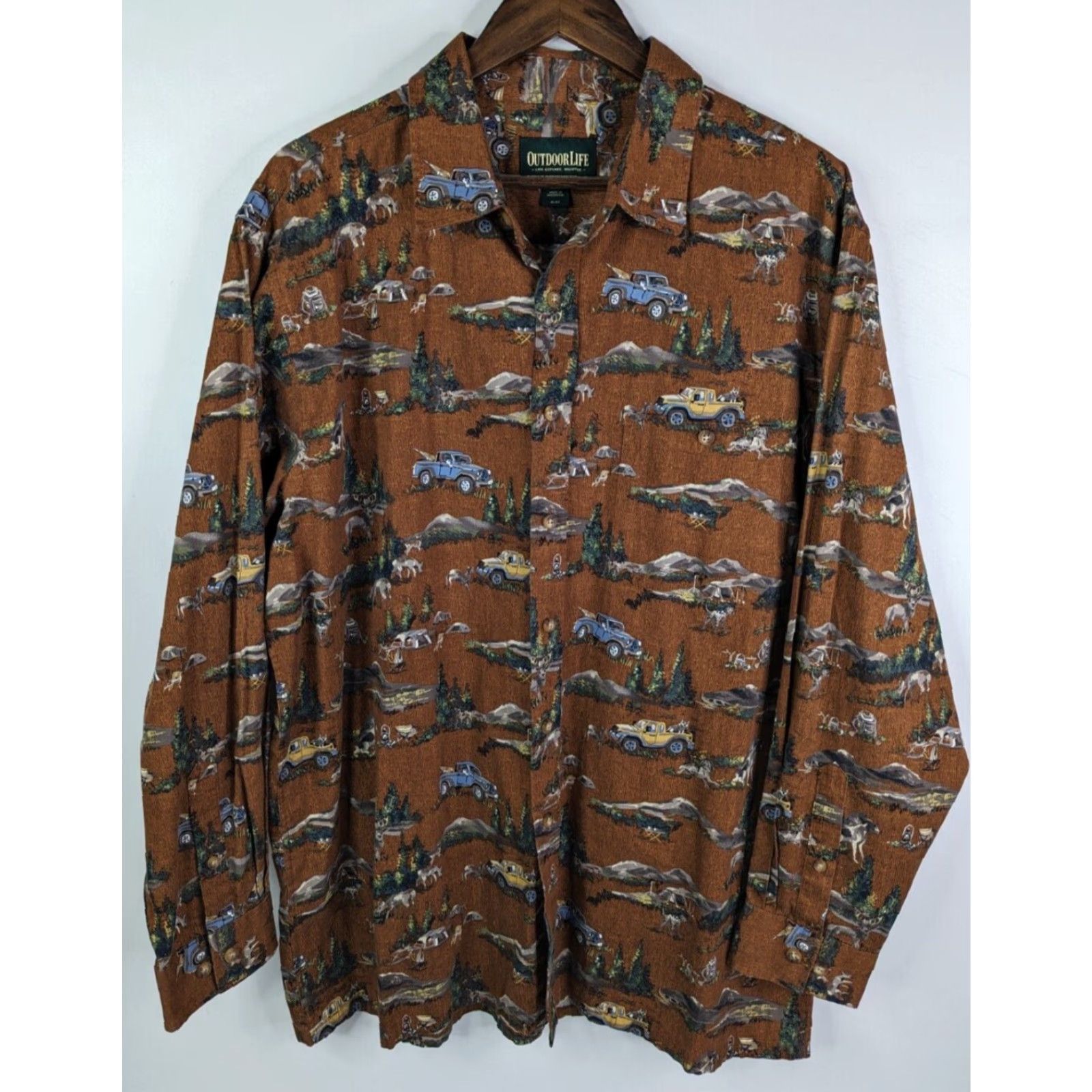 Alife Outdoor Life Shirt Men's XL Long Sleeve Orange Camping Hunting Outdoor Button-Up Size US XL / EU 56 / 4 - 2 Thumbnail